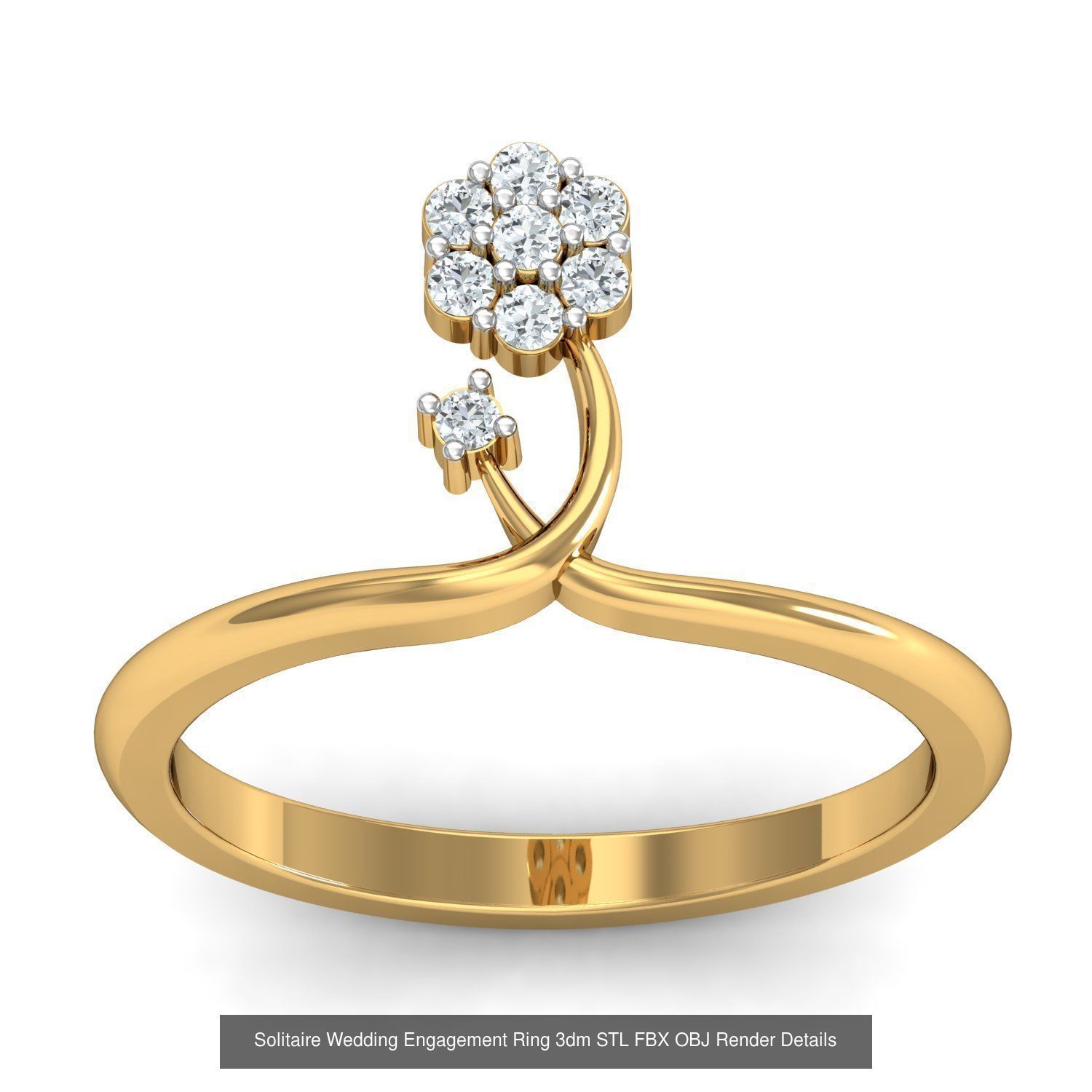 206 Solitaire Rings 3dm STL OBJ FBX Details 3D Model Collection _80