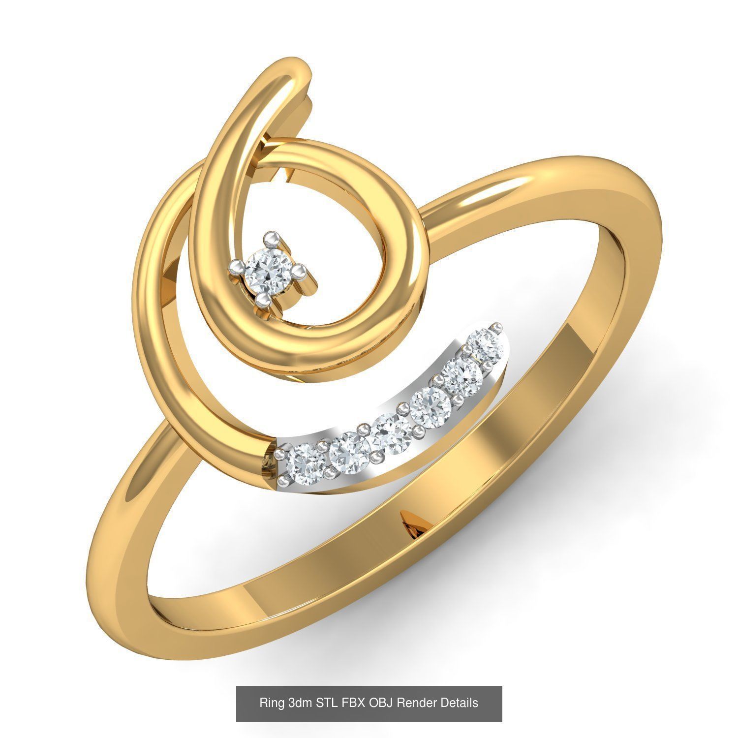 206 Solitaire Rings 3dm STL OBJ FBX Details 3D Model Collection _123