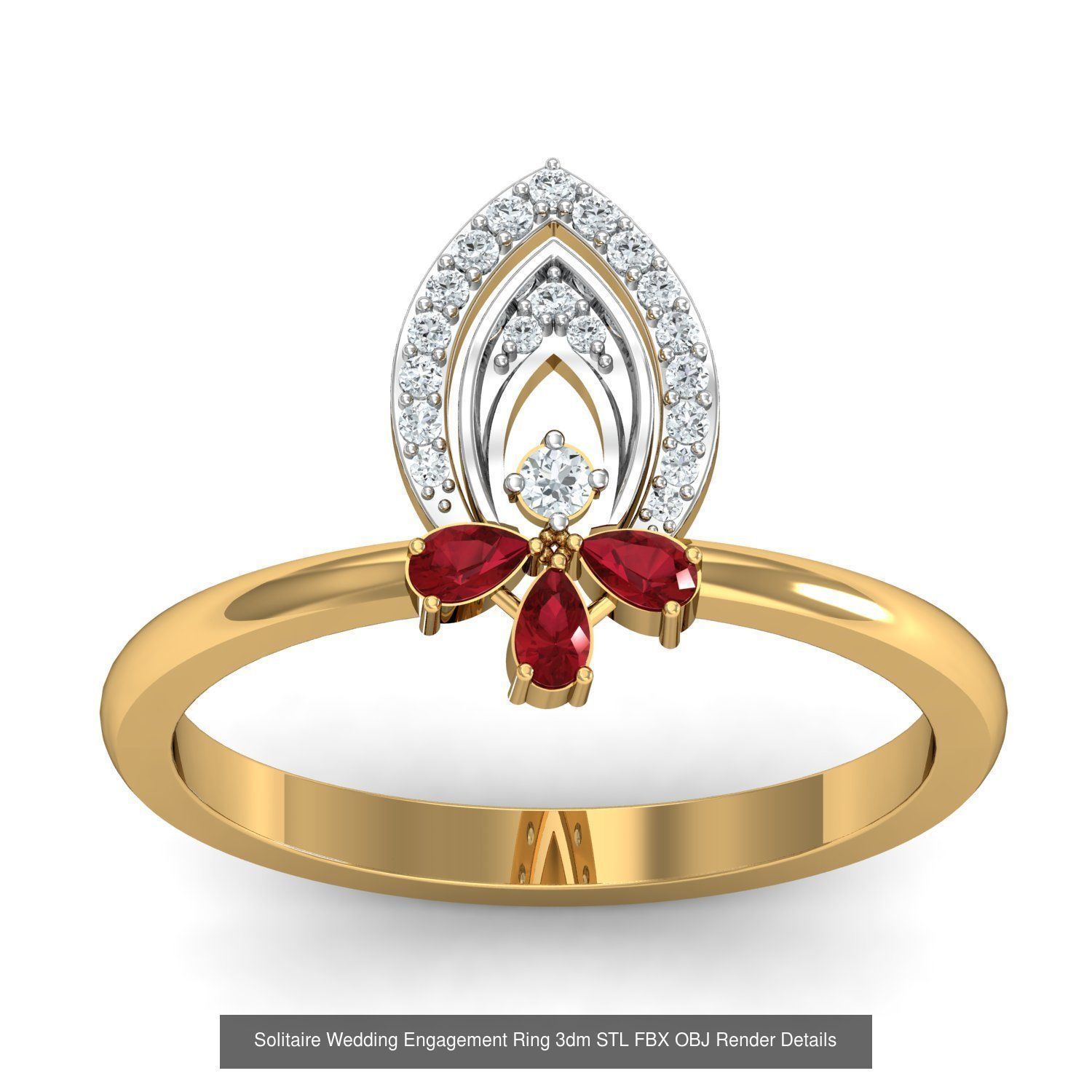 206 Solitaire Rings 3dm STL OBJ FBX Details 3D Model Collection _61