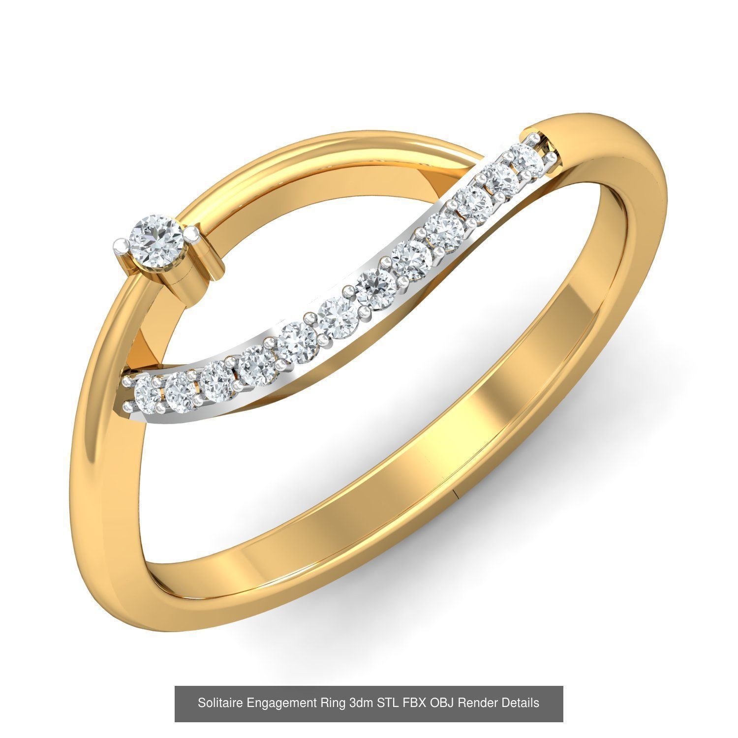 206 Solitaire Rings 3dm STL OBJ FBX Details 3D Model Collection _176
