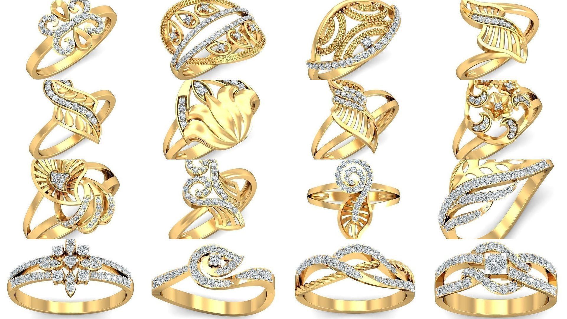 206 Solitaire Rings 3dm STL OBJ FBX Details 3D Model Collection _45