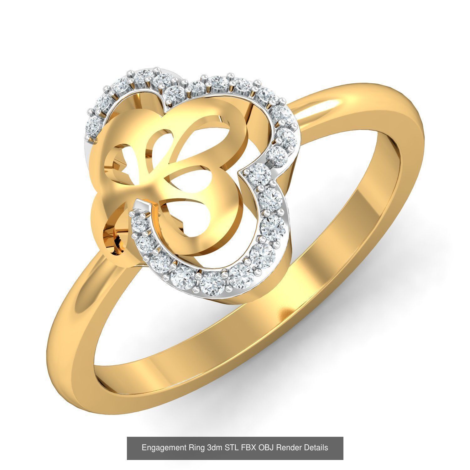 206 Solitaire Rings 3dm STL OBJ FBX Details 3D Model Collection _145