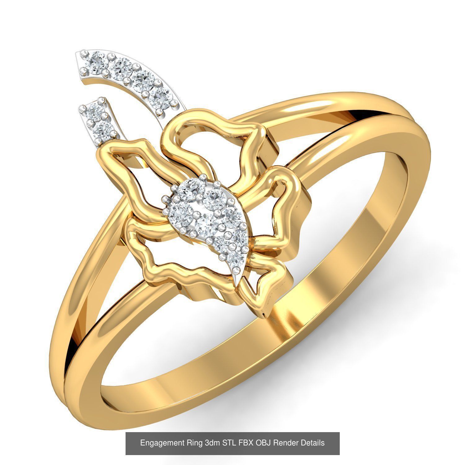 206 Solitaire Rings 3dm STL OBJ FBX Details 3D Model Collection _150