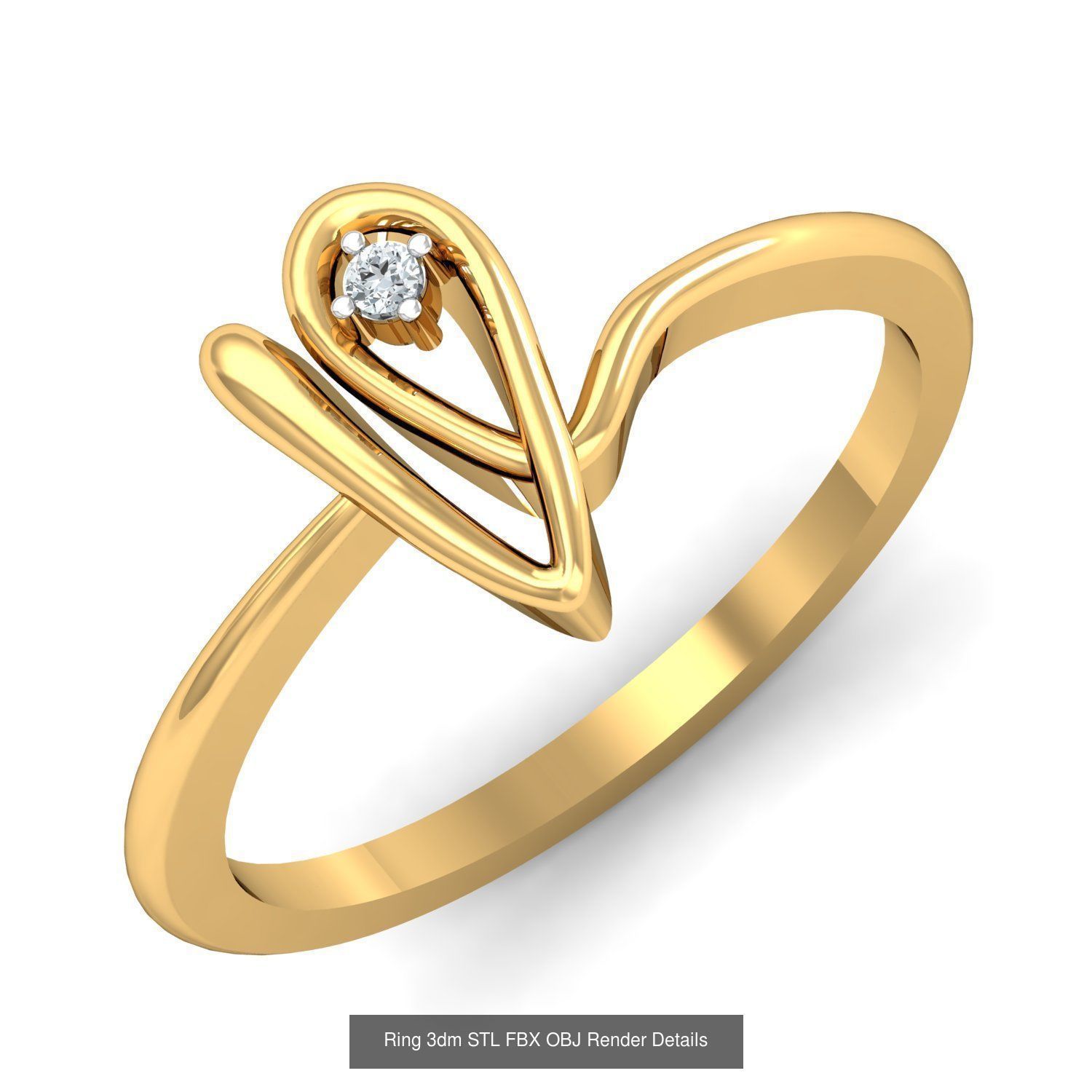 206 Solitaire Rings 3dm STL OBJ FBX Details 3D Model Collection _125