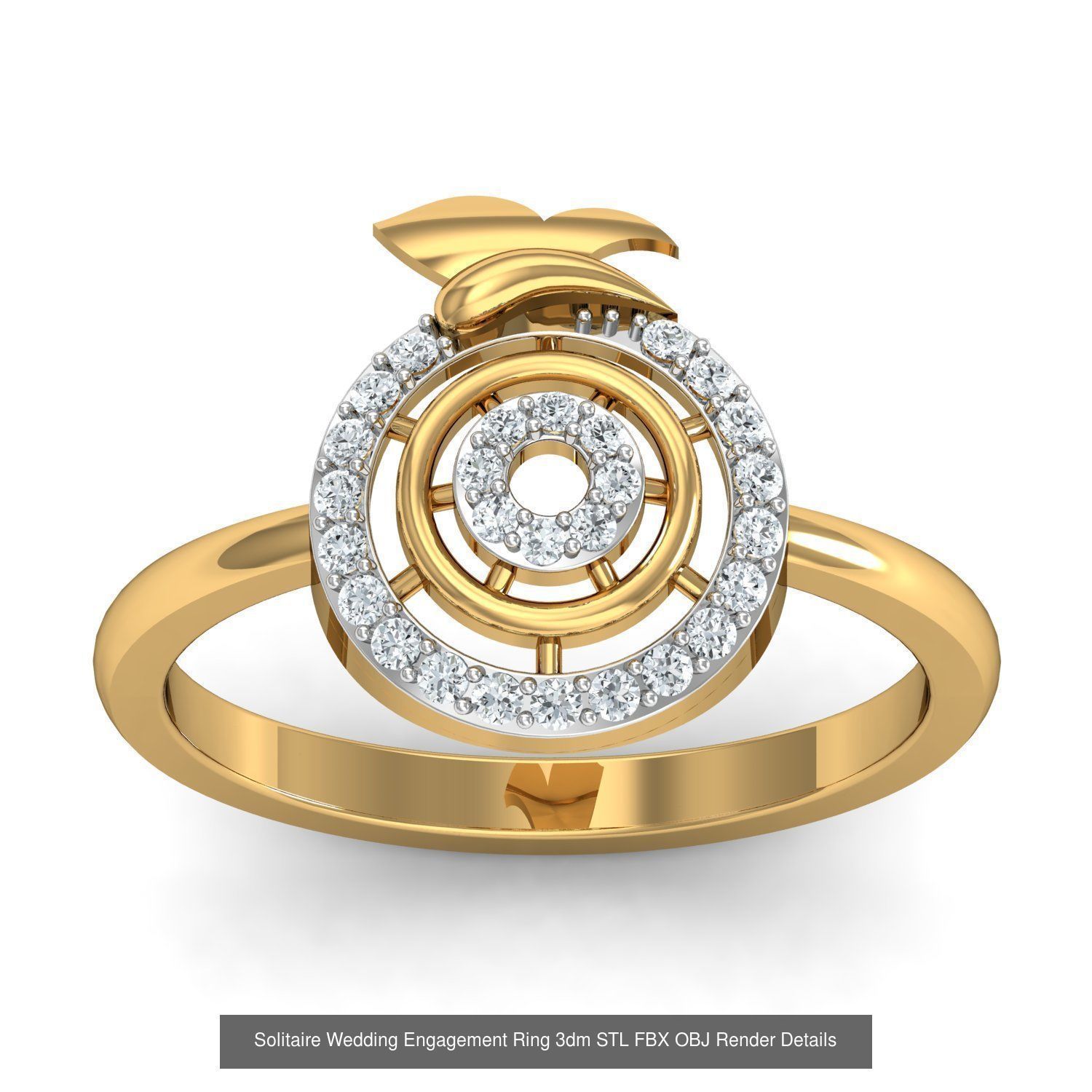 206 Solitaire Rings 3dm STL OBJ FBX Details 3D Model Collection _76