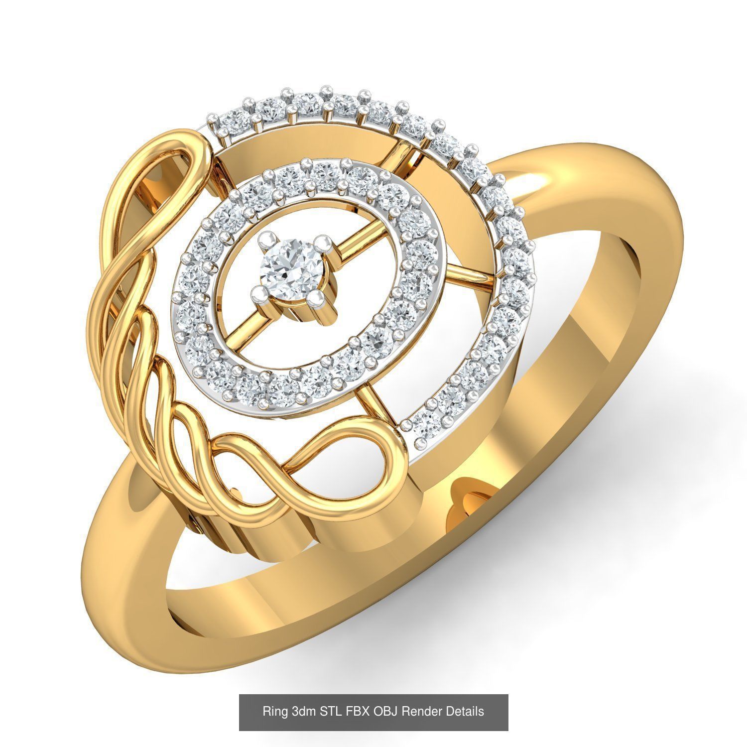 206 Solitaire Rings 3dm STL OBJ FBX Details 3D Model Collection _128