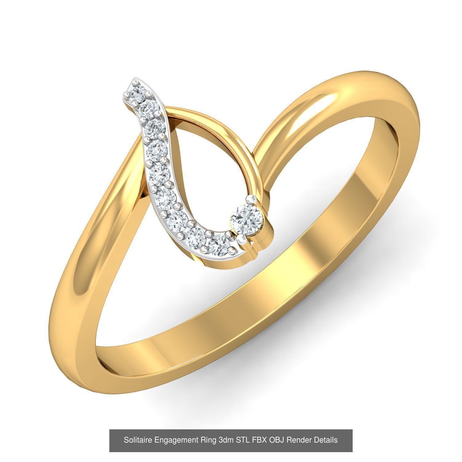 206 Solitaire Rings 3dm STL OBJ FBX Details 3D Model Collection _177