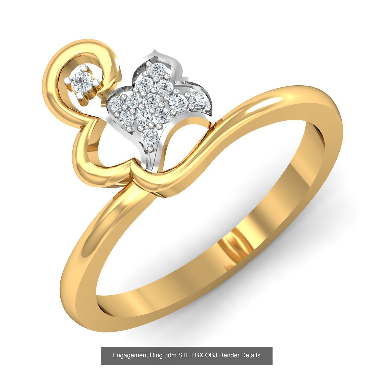 206 Solitaire Rings 3dm STL OBJ FBX Details 3D Model Collection _153