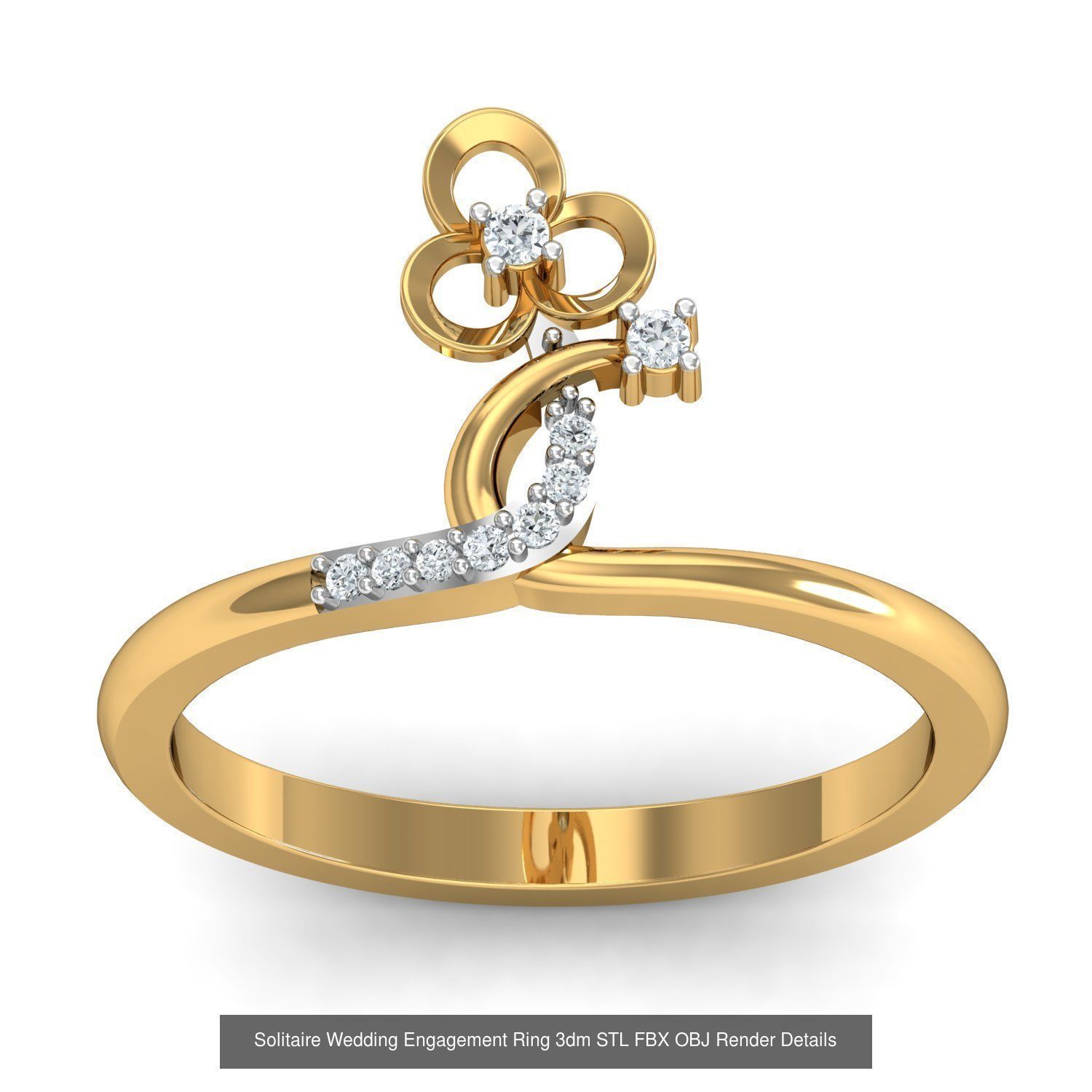 206 Solitaire Rings 3dm STL OBJ FBX Details 3D Model Collection _78