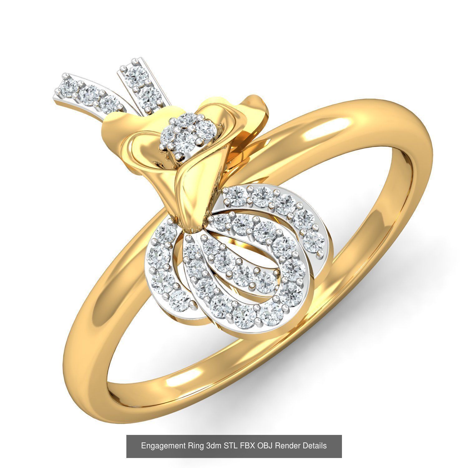 206 Solitaire Rings 3dm STL OBJ FBX Details 3D Model Collection _147