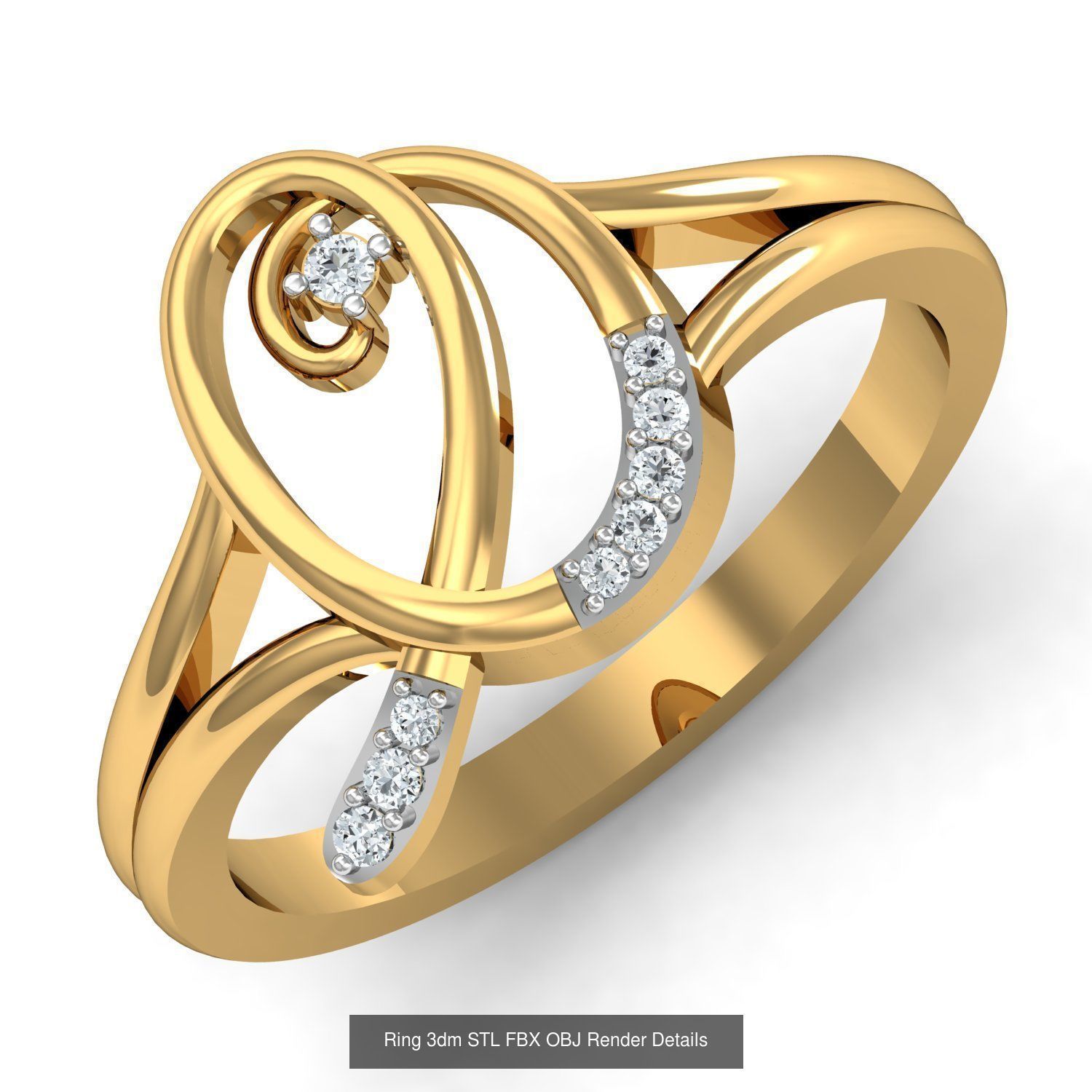 206 Solitaire Rings 3dm STL OBJ FBX Details 3D Model Collection _124
