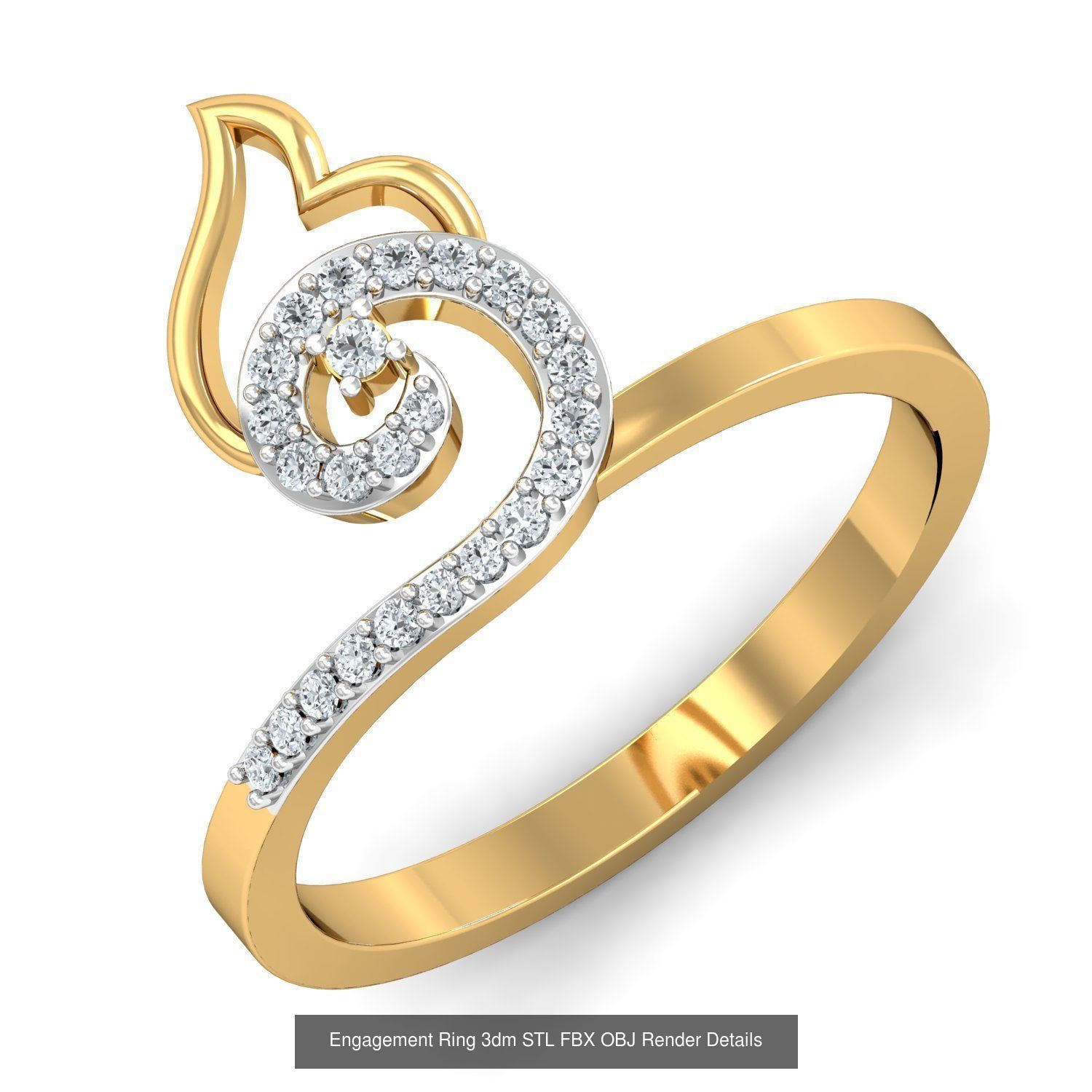 206 Solitaire Rings 3dm STL OBJ FBX Details 3D Model Collection _154
