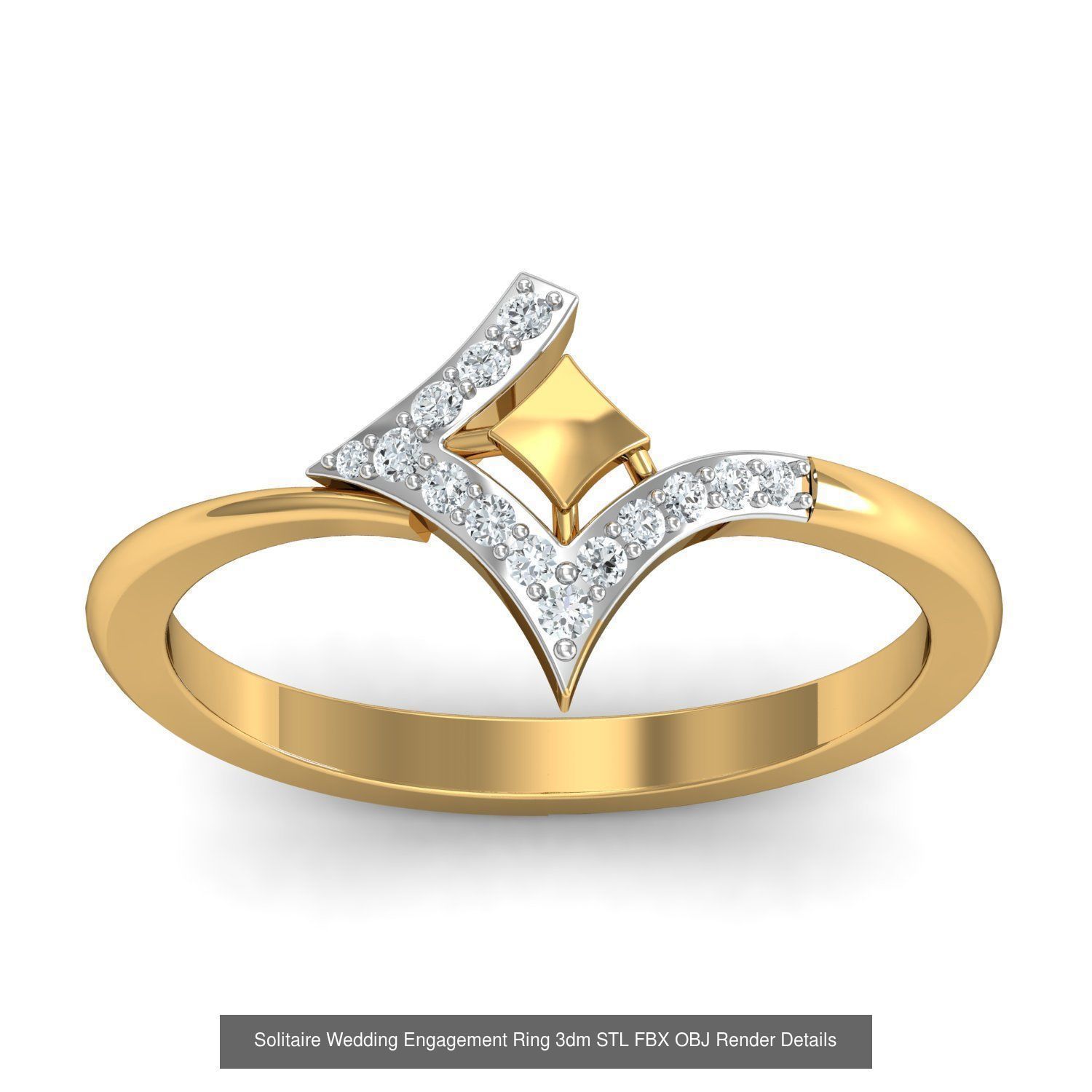 206 Solitaire Rings 3dm STL OBJ FBX Details 3D Model Collection _49