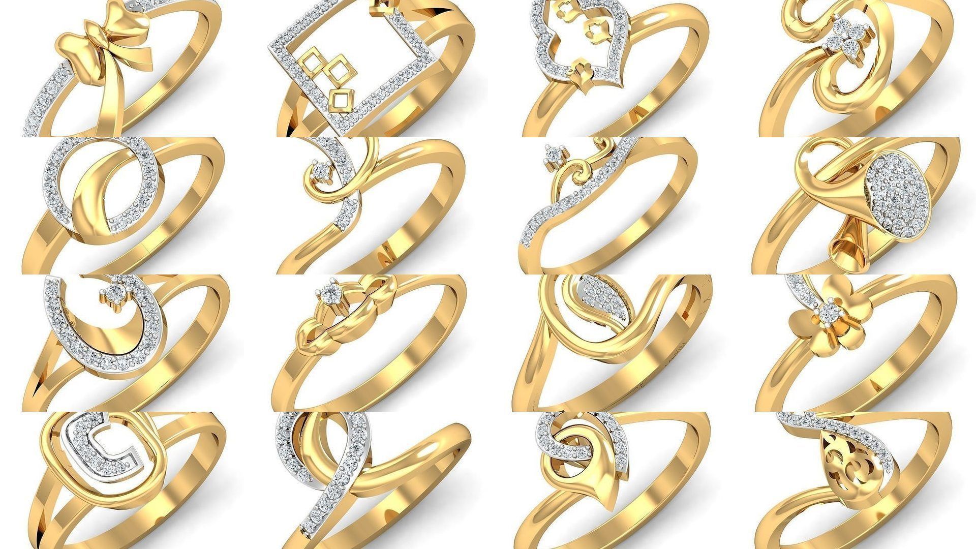 206 Solitaire Rings 3dm STL OBJ FBX Details 3D Model Collection _33