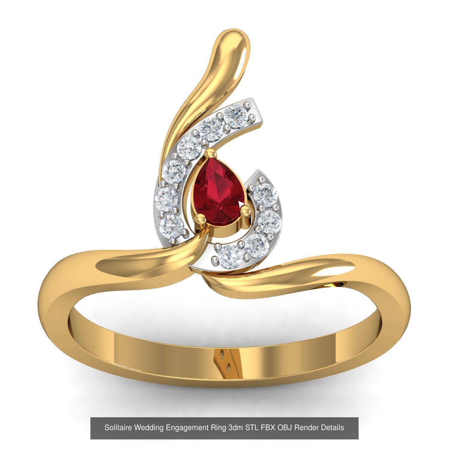 206 Solitaire Rings 3dm STL OBJ FBX Details 3D Model Collection _70