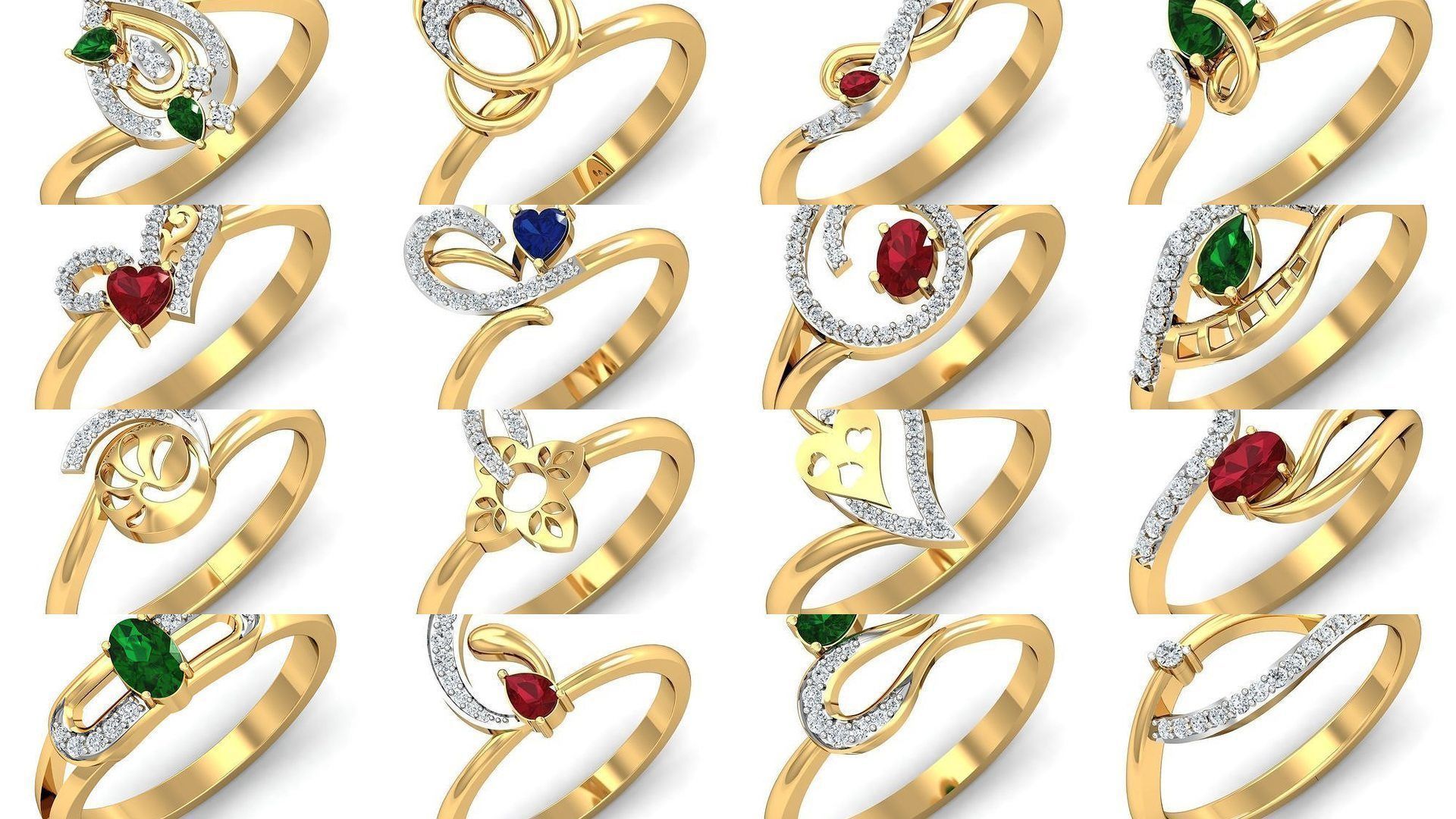 206 Solitaire Rings 3dm STL OBJ FBX Details 3D Model Collection _41