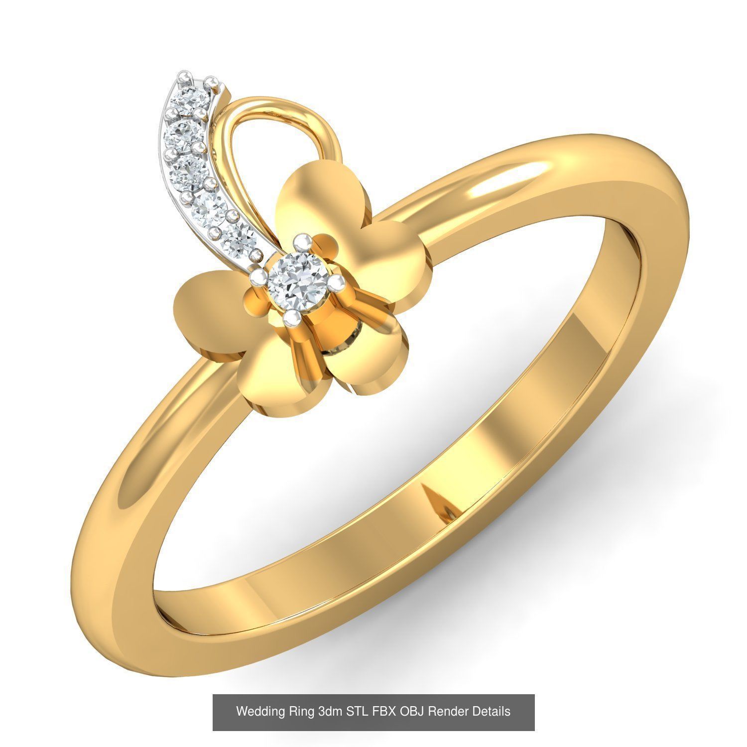 206 Solitaire Rings 3dm STL OBJ FBX Details 3D Model Collection _140