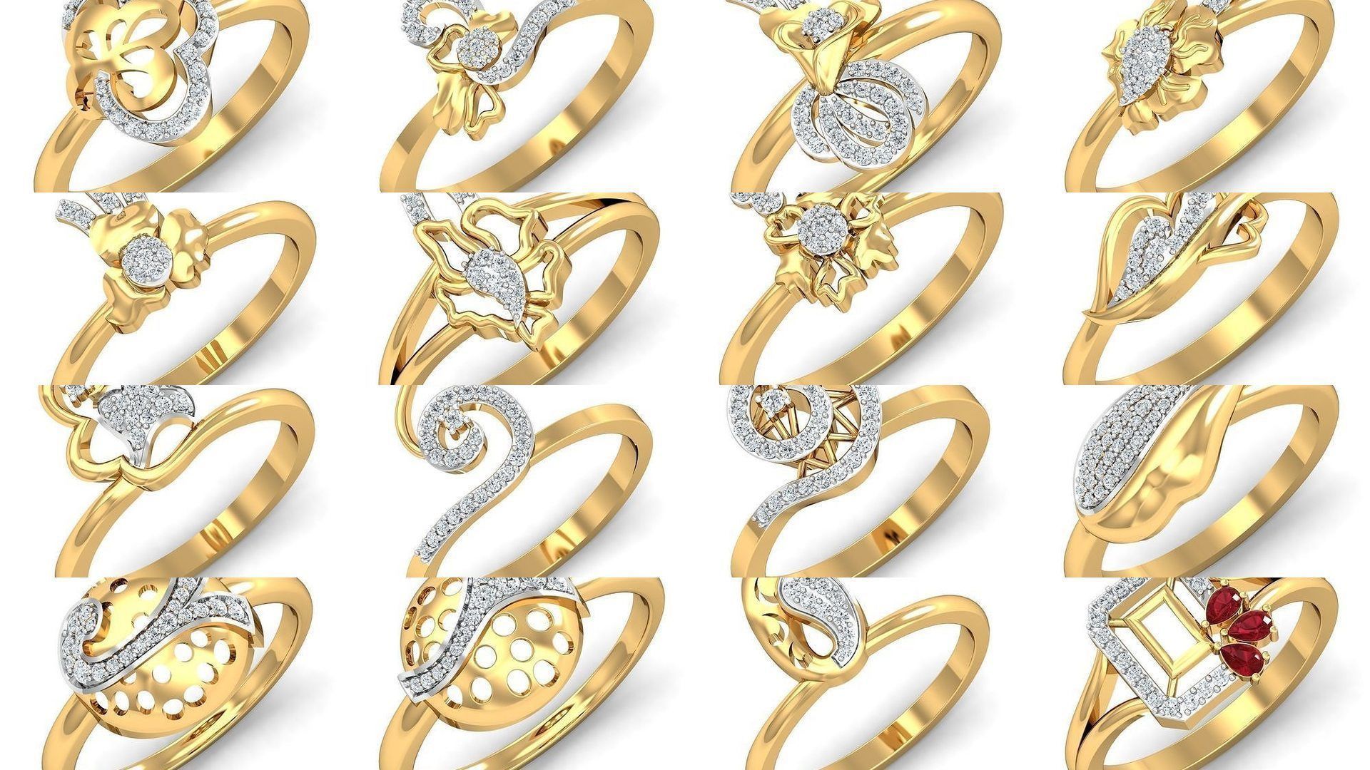 206 Solitaire Rings 3dm STL OBJ FBX Details 3D Model Collection _37