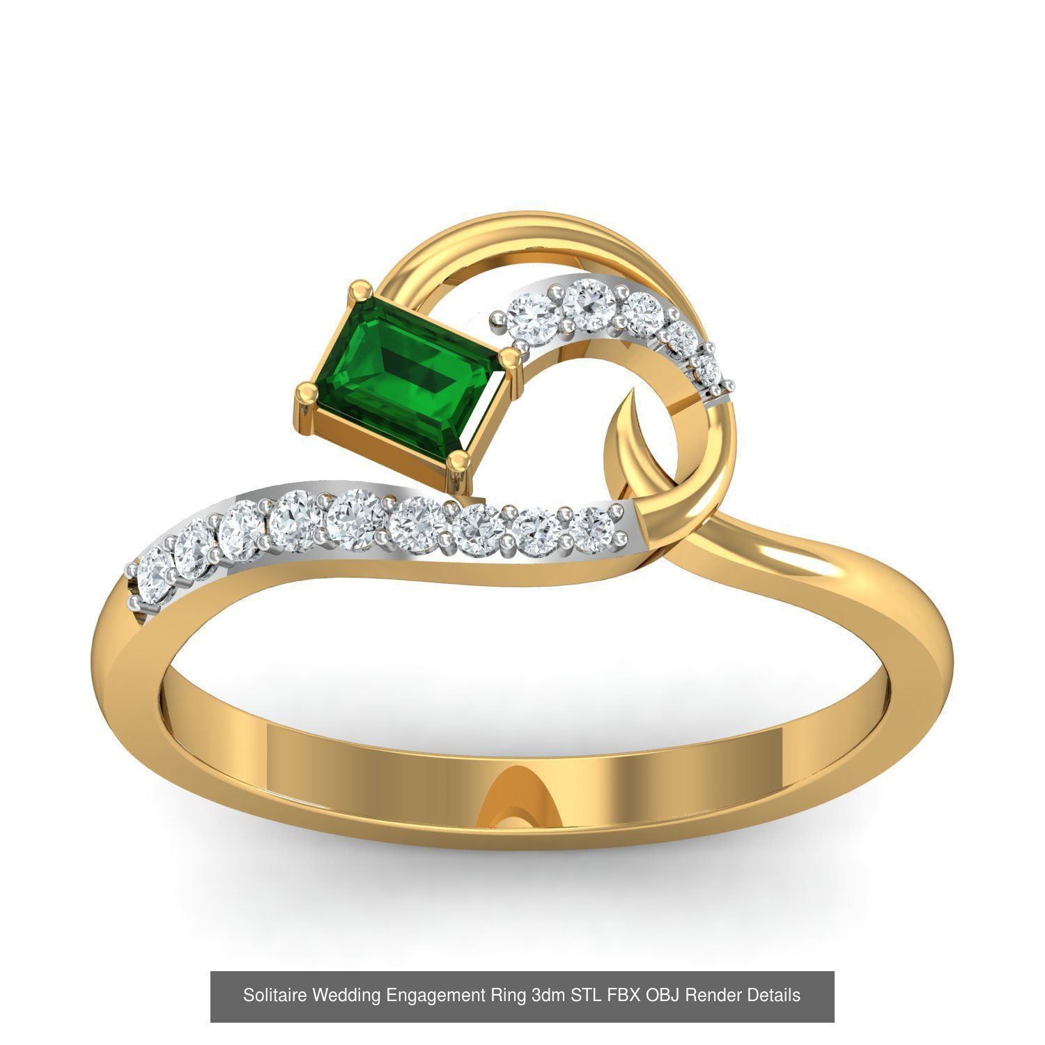 206 Solitaire Rings 3dm STL OBJ FBX Details 3D Model Collection _68
