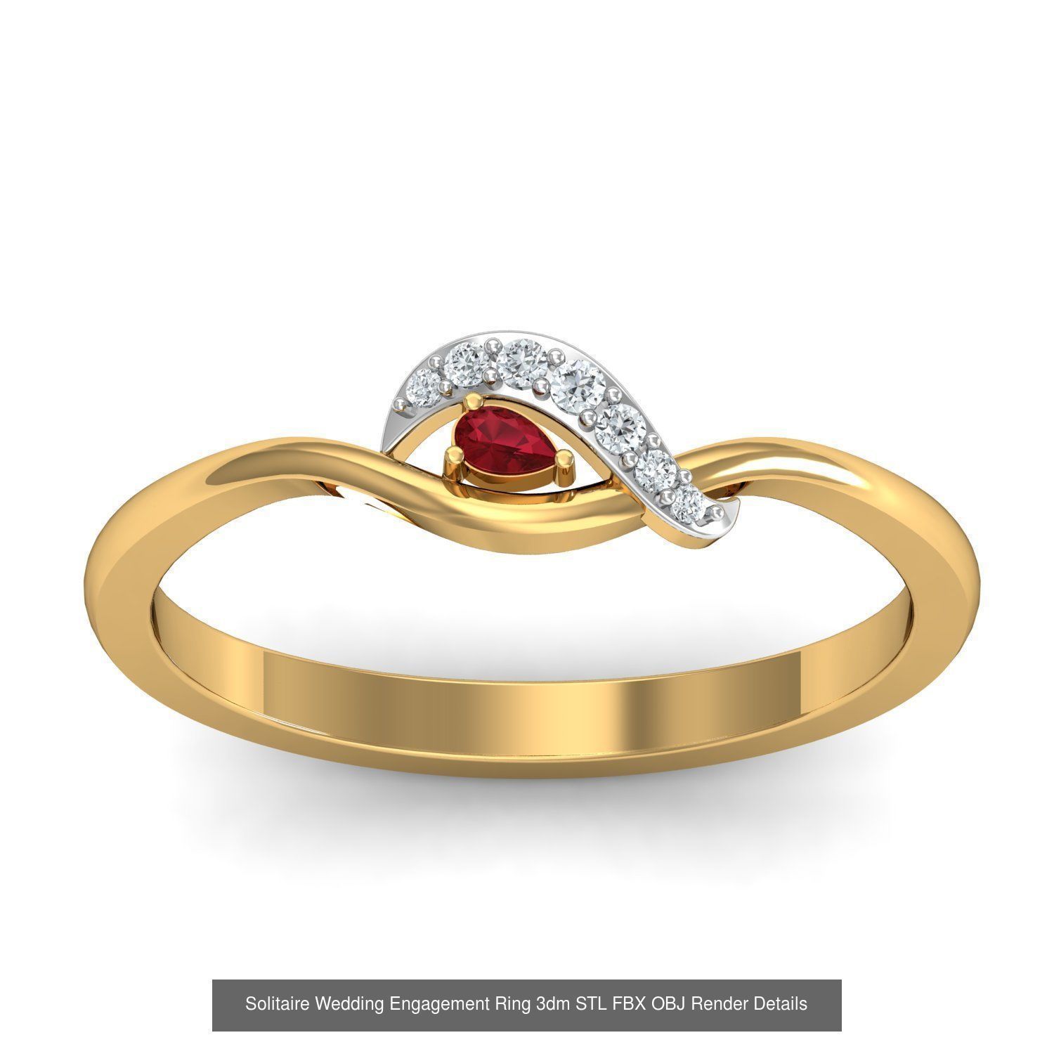 206 Solitaire Rings 3dm STL OBJ FBX Details 3D Model Collection _65