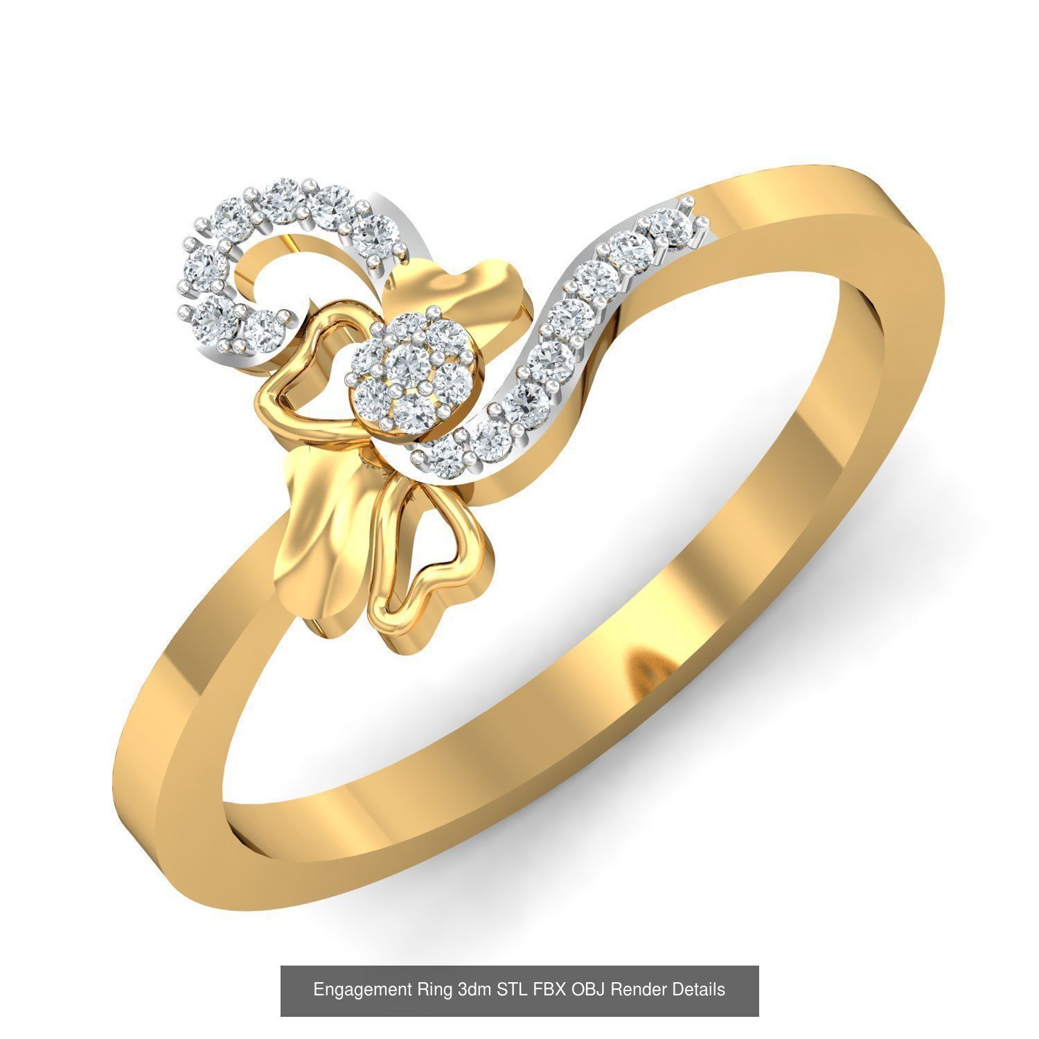 206 Solitaire Rings 3dm STL OBJ FBX Details 3D Model Collection _146
