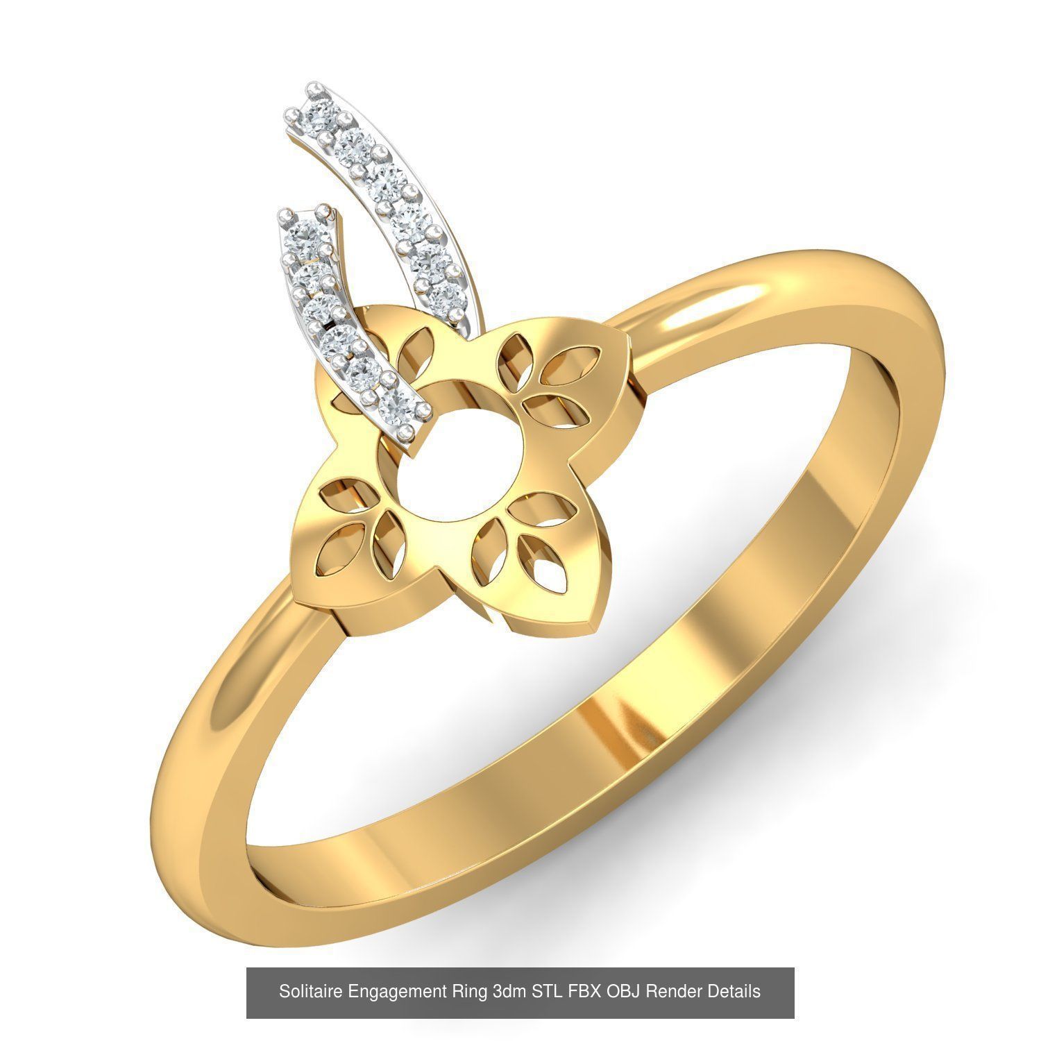 206 Solitaire Rings 3dm STL OBJ FBX Details 3D Model Collection _170