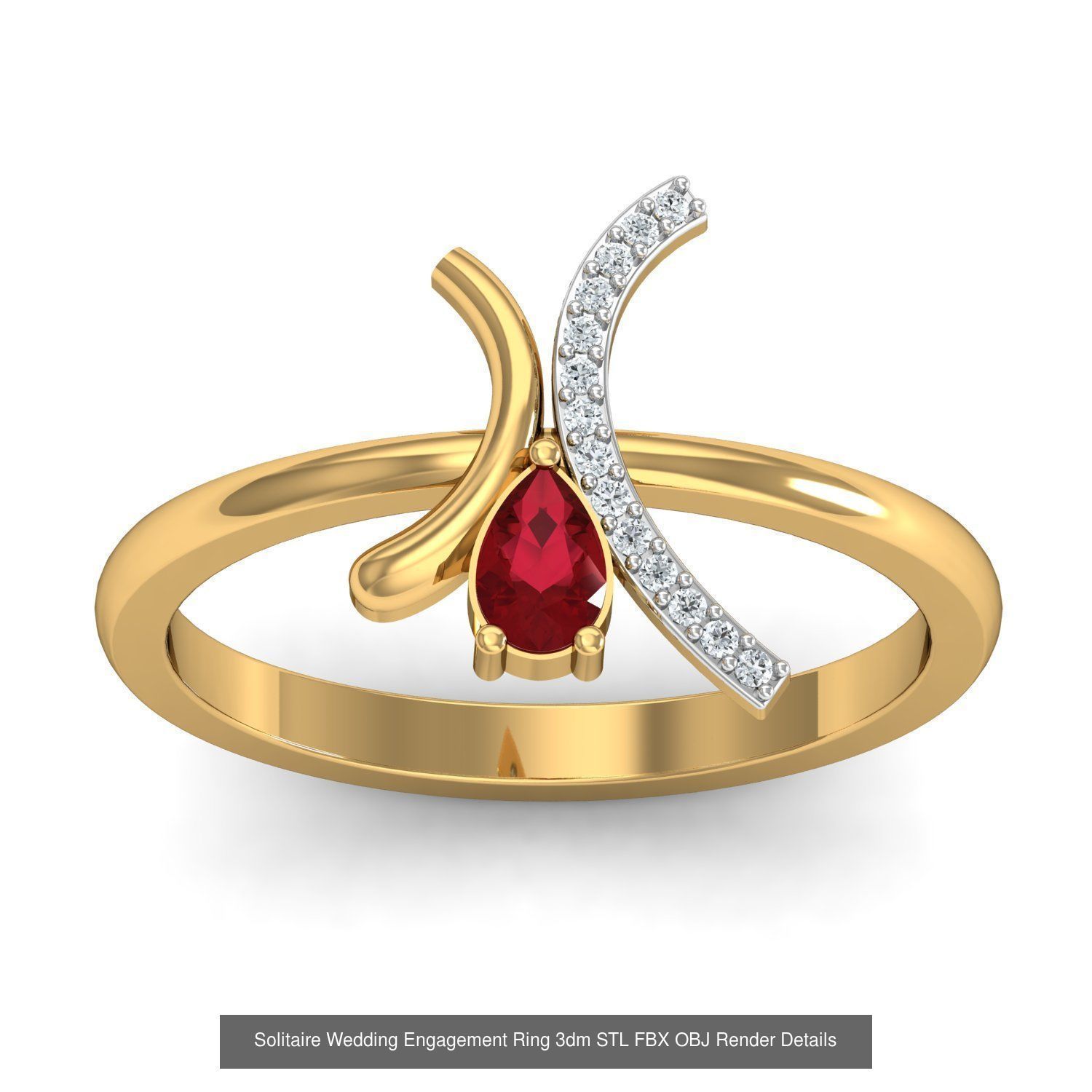 206 Solitaire Rings 3dm STL OBJ FBX Details 3D Model Collection _69