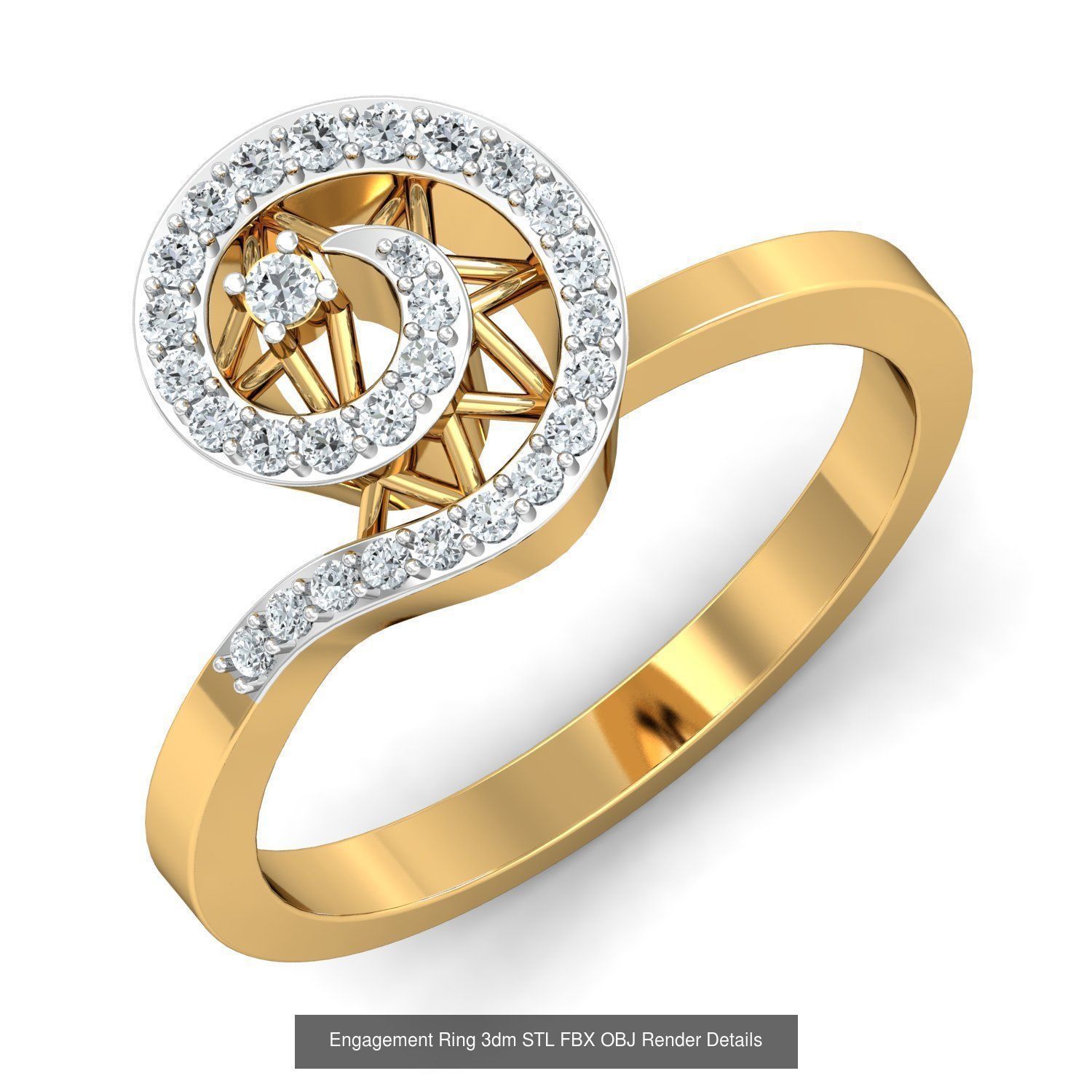 206 Solitaire Rings 3dm STL OBJ FBX Details 3D Model Collection _155