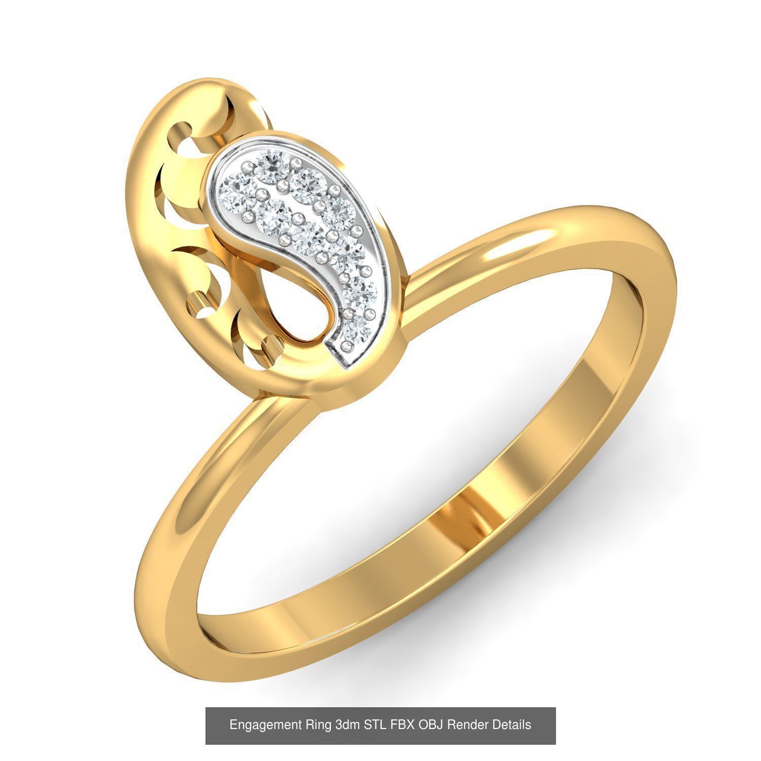206 Solitaire Rings 3dm STL OBJ FBX Details 3D Model Collection _159