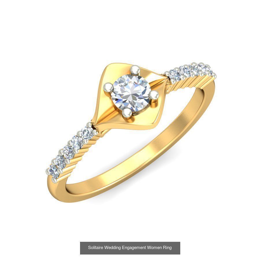 206 Solitaire Rings 3dm STL OBJ FBX Details 3D Model Collection _178
