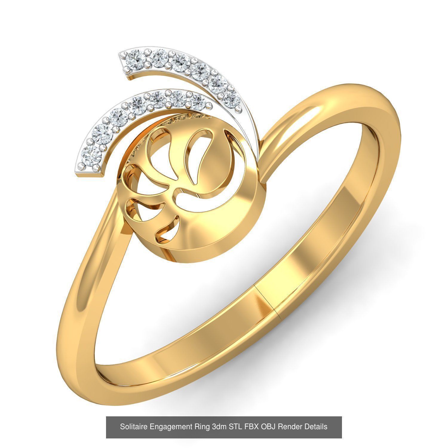 206 Solitaire Rings 3dm STL OBJ FBX Details 3D Model Collection _169