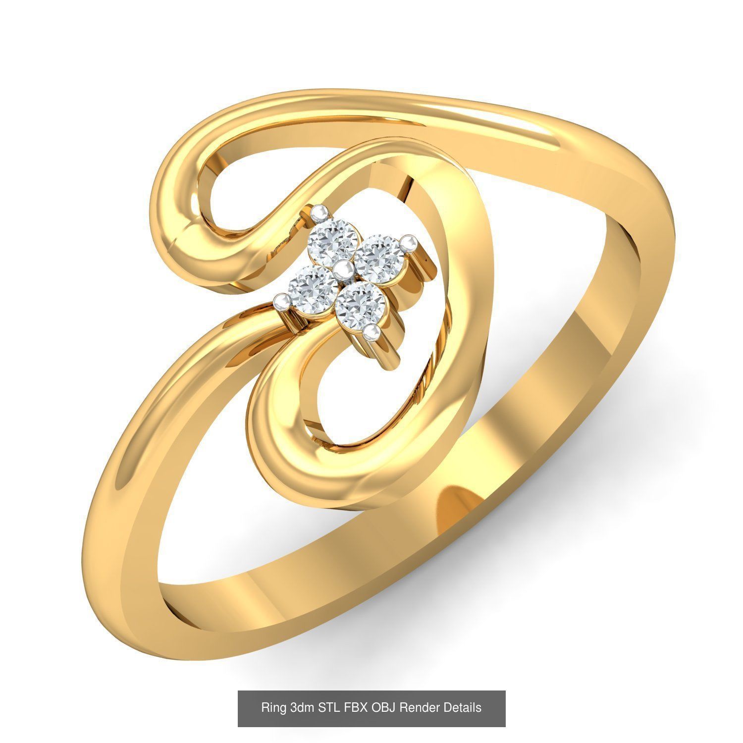 206 Solitaire Rings 3dm STL OBJ FBX Details 3D Model Collection _132