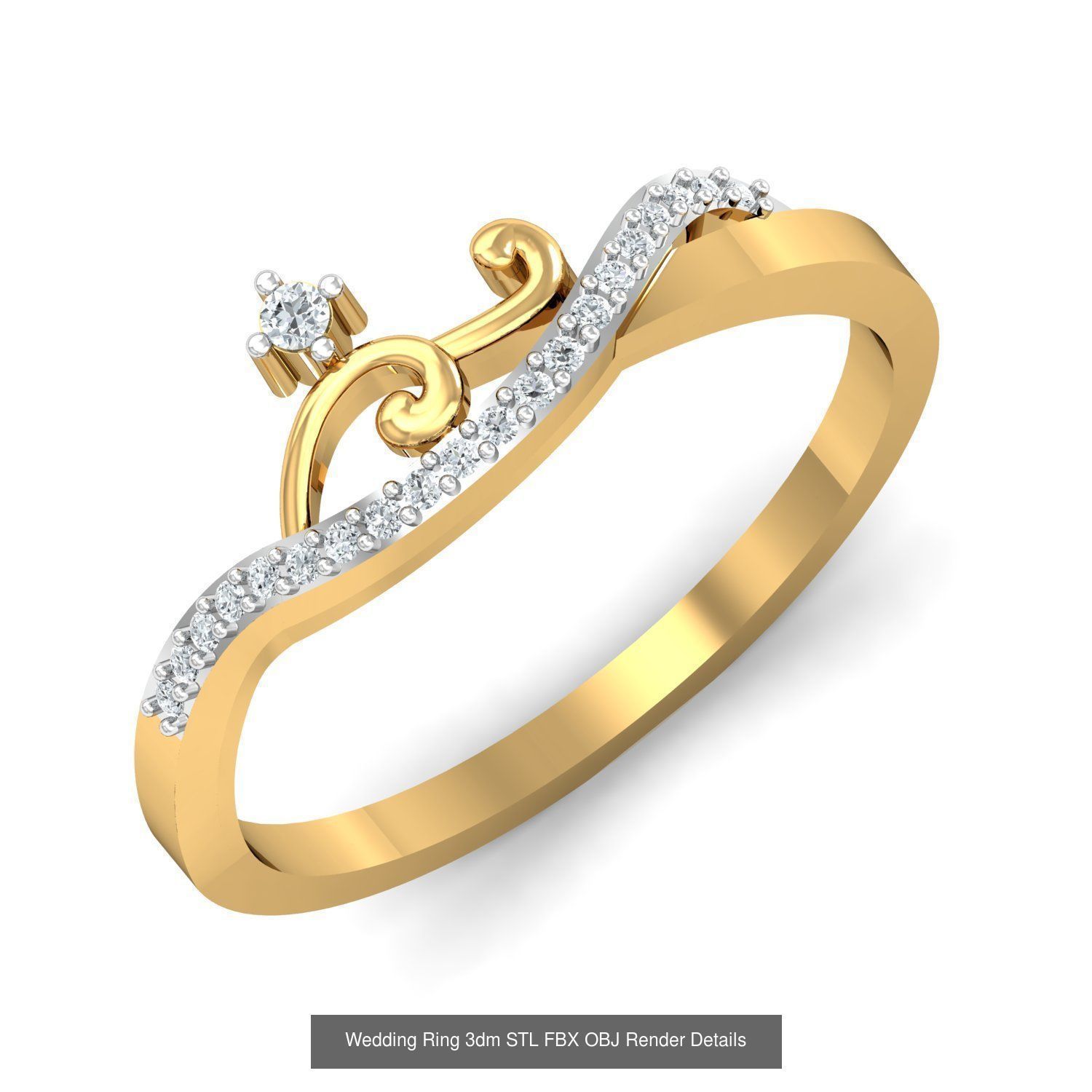 206 Solitaire Rings 3dm STL OBJ FBX Details 3D Model Collection _135
