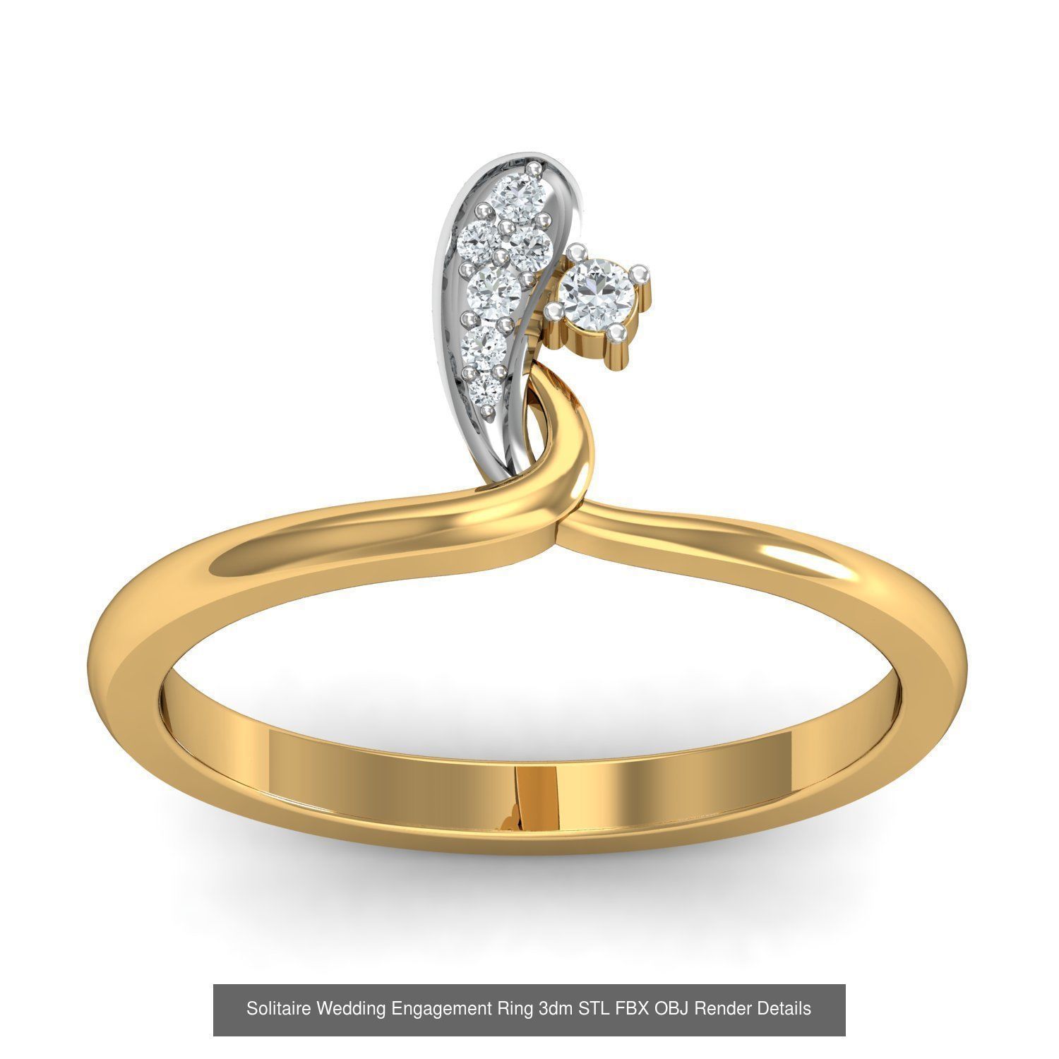 206 Solitaire Rings 3dm STL OBJ FBX Details 3D Model Collection _79