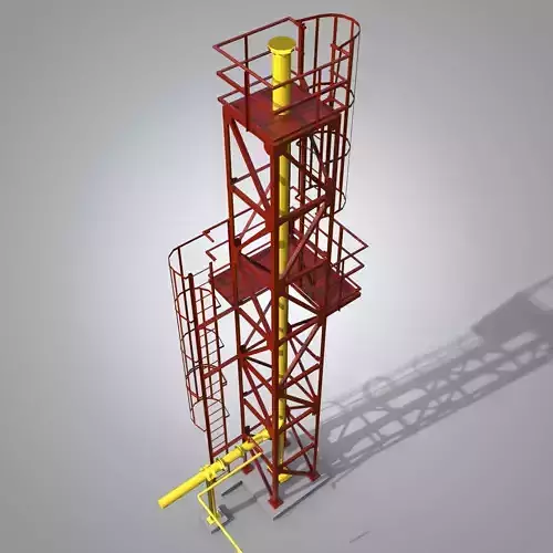 Tower gas distribution station 3D model