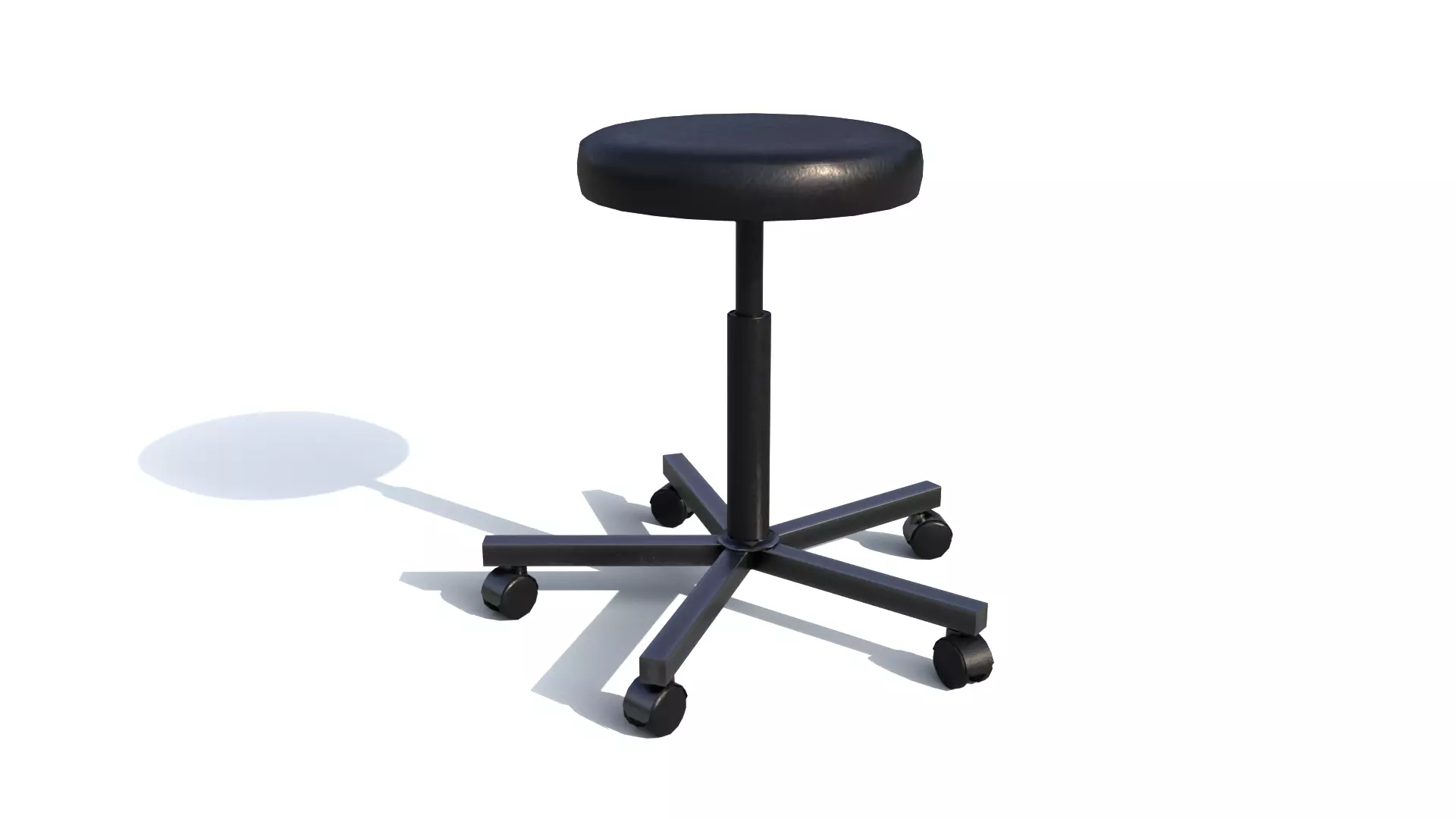 Chair stool with wheels and seat 3D model_0