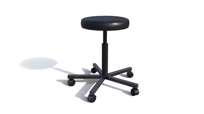Chair stool with wheels and seat 3D model