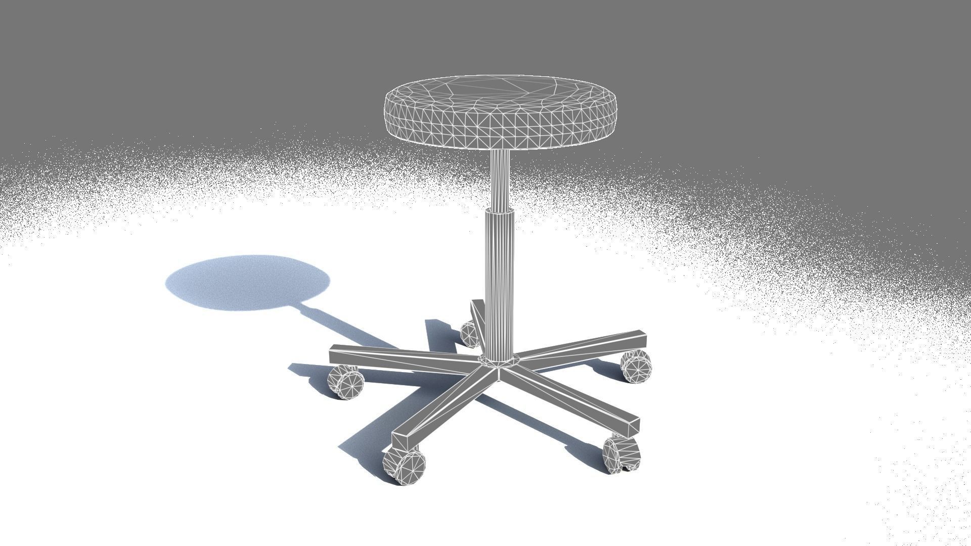 Chair stool with wheels and seat 3D model_5