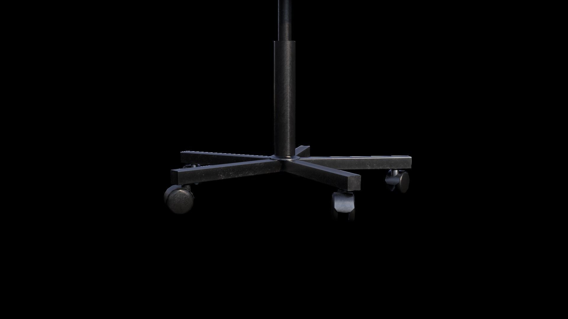 Chair stool with wheels and seat 3D model_2