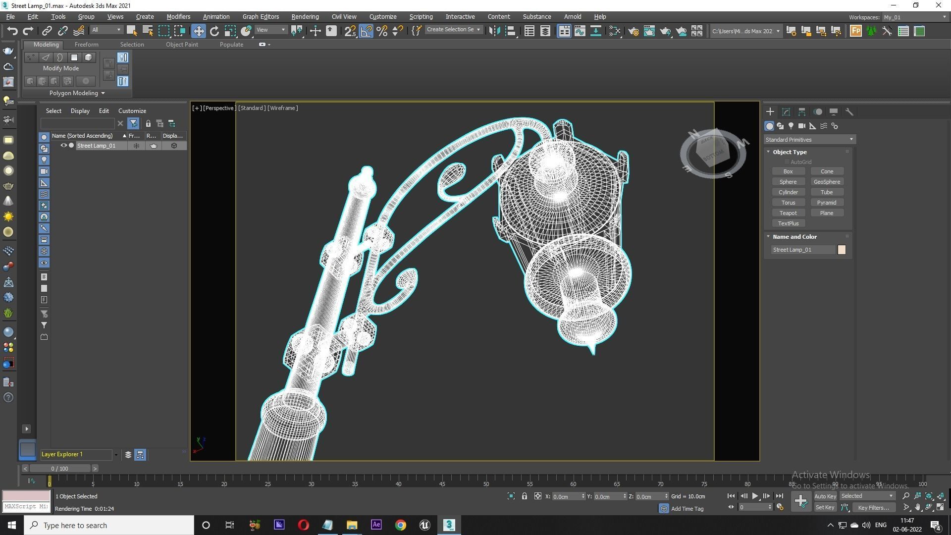 Street Lamp  Low-poly 3D model_3
