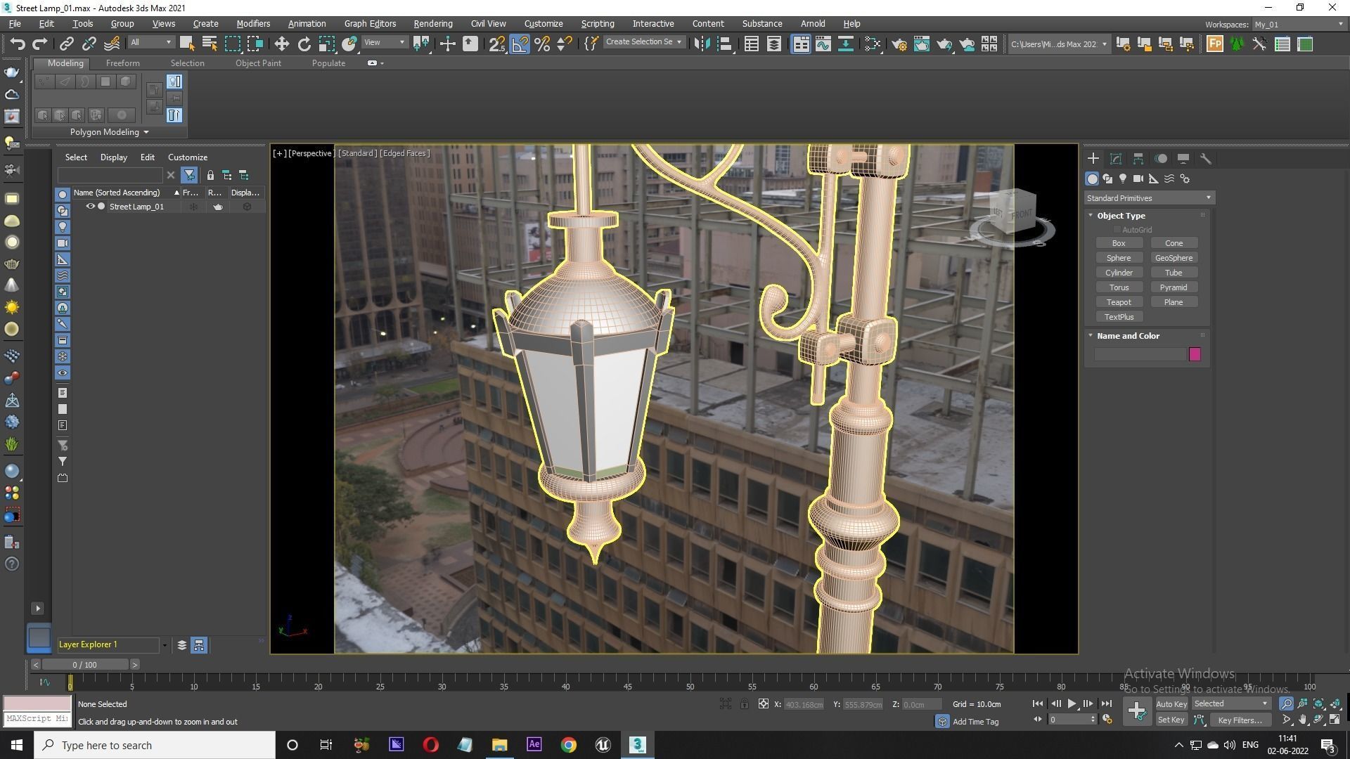 Street Lamp  Low-poly 3D model_1
