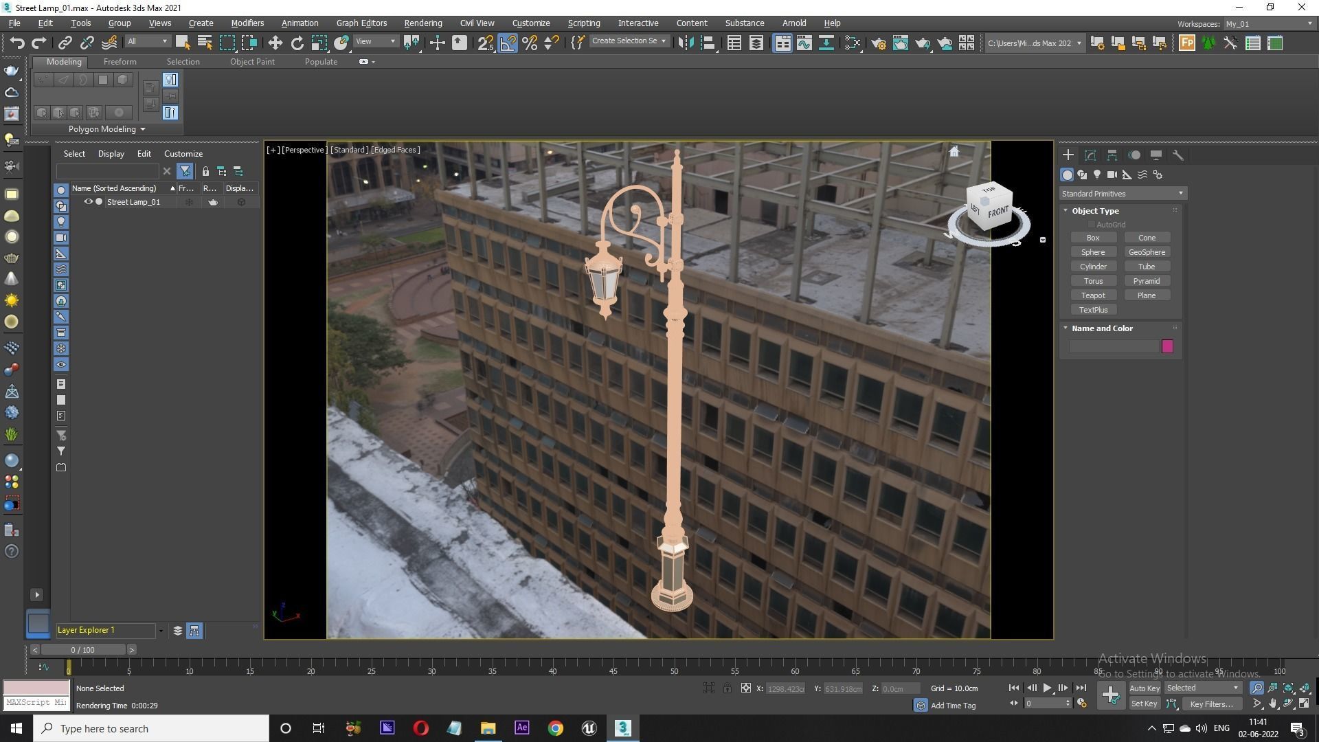 Street Lamp  Low-poly 3D model_5