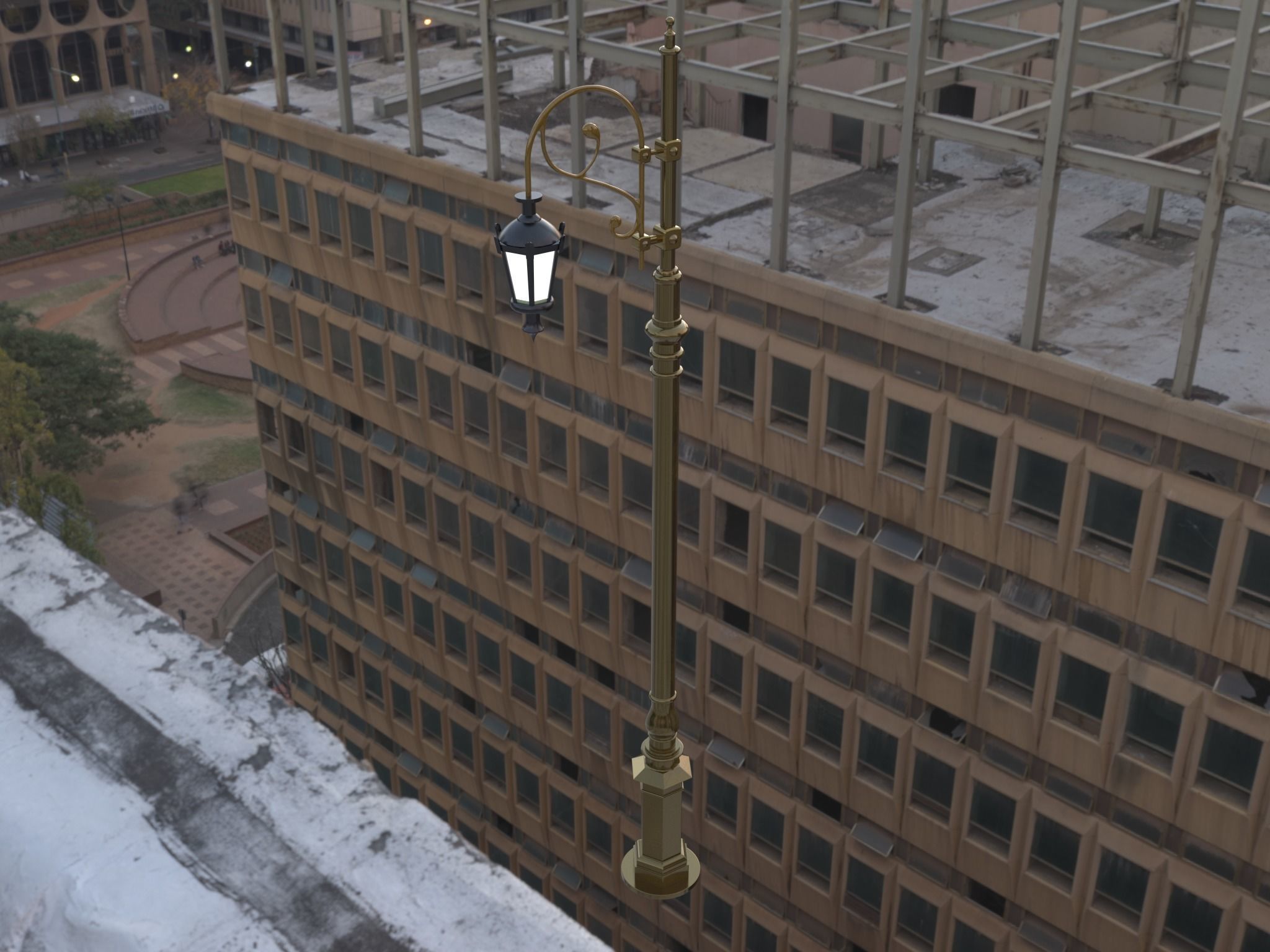 Street Lamp  Low-poly 3D model_4