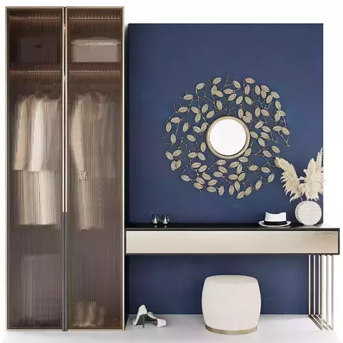 Hallway2 dressing room with walls and mirror 3D model