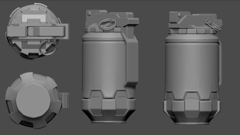 Grenade rtx Low-poly 3D model_2