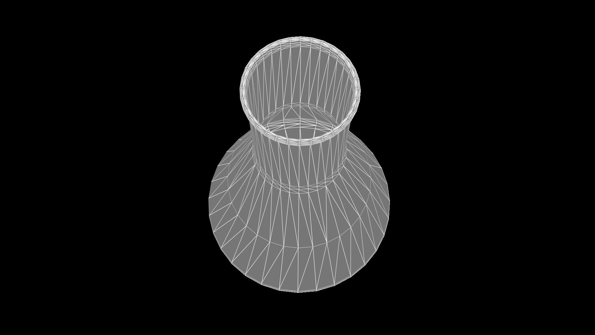 Beaker glass flask on grassy field Low-poly 3D model_6