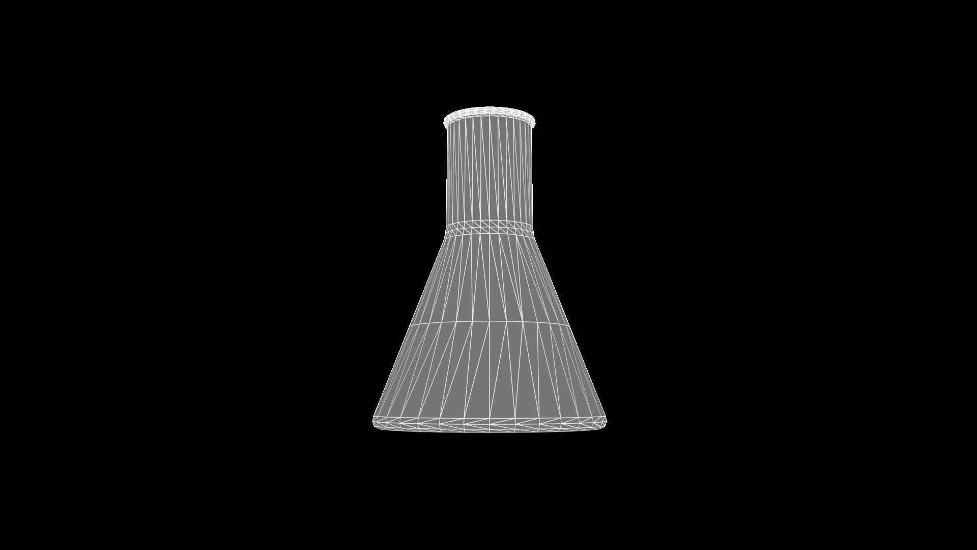 Beaker glass flask on grassy field Low-poly 3D model_7
