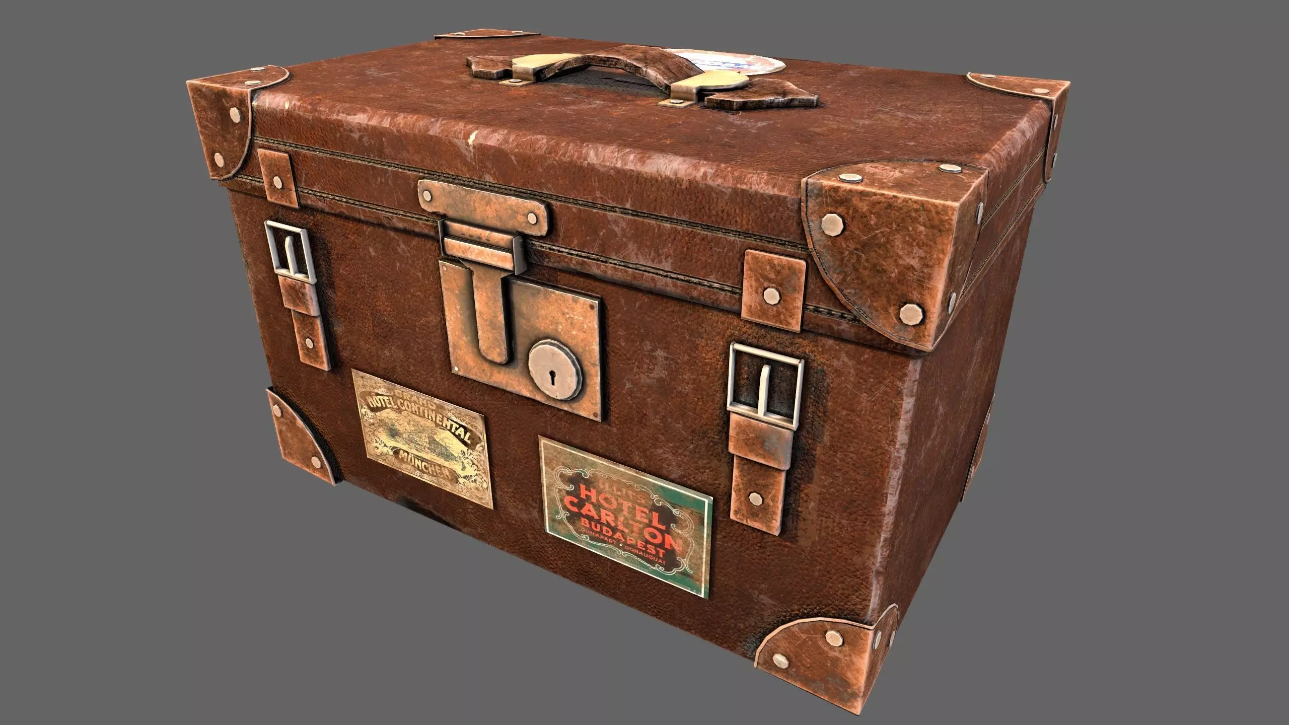 Suitcase Luggage Travel Lowpoly Vintage 3d Game model Low-poly 3D model_0