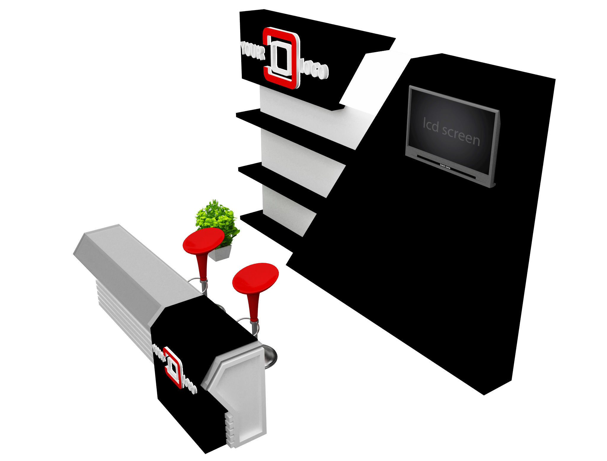 Booth Exhibition Stand a468b 3D model_4