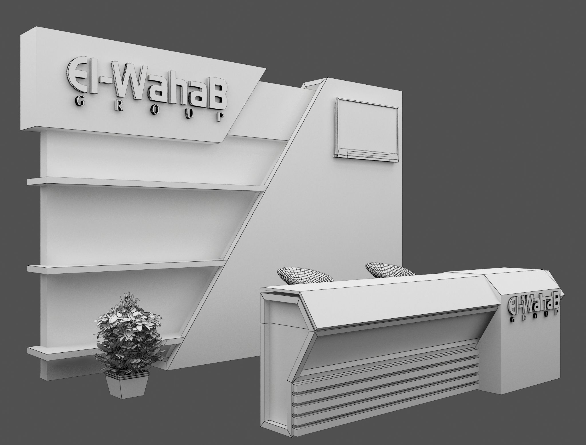 Booth Exhibition Stand a468b 3D model_1